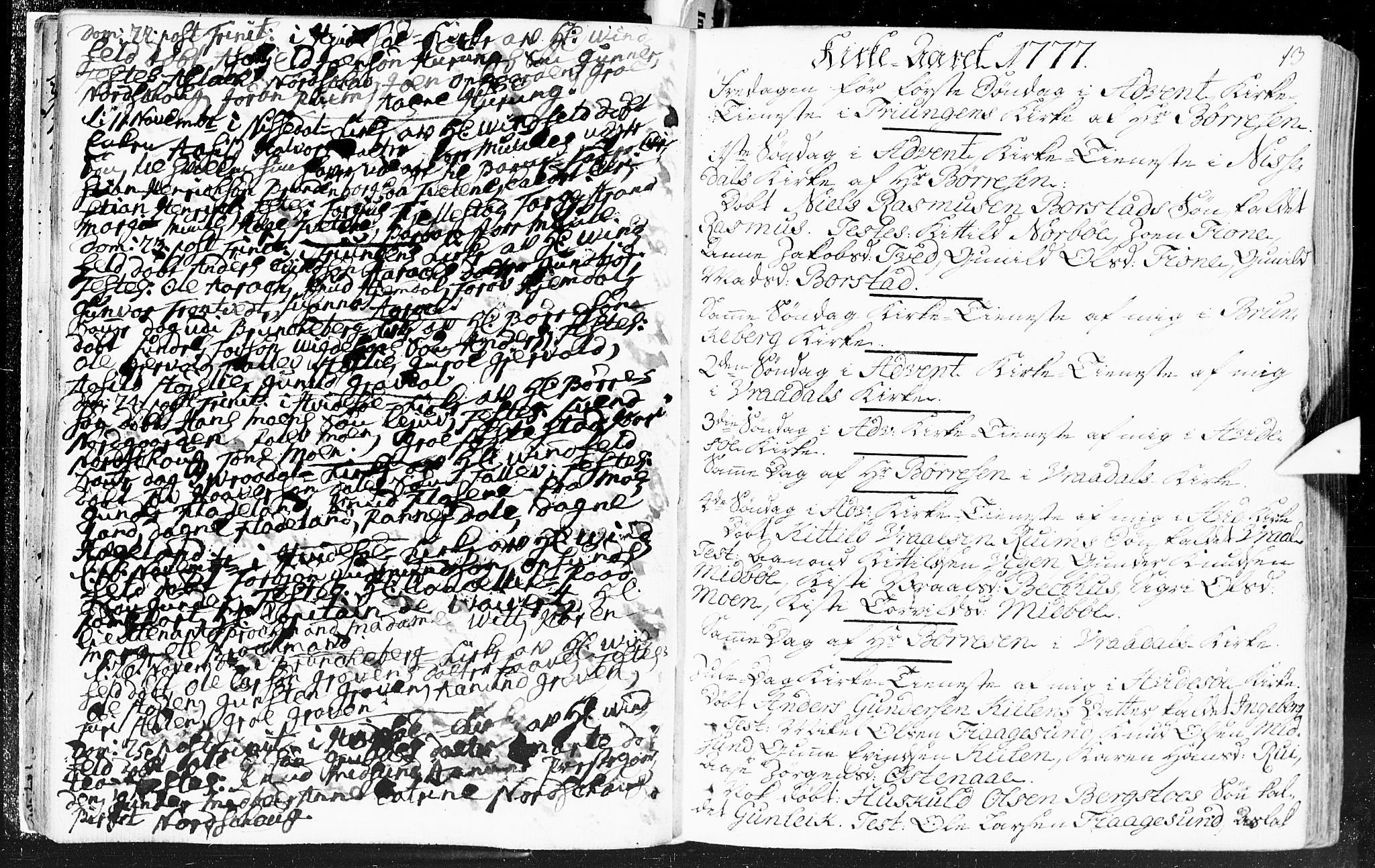 Kviteseid kirkebøker, SAKO/A-276/F/Fa/L0002: Parish register (official) no. I 2, 1773-1786, p. 13