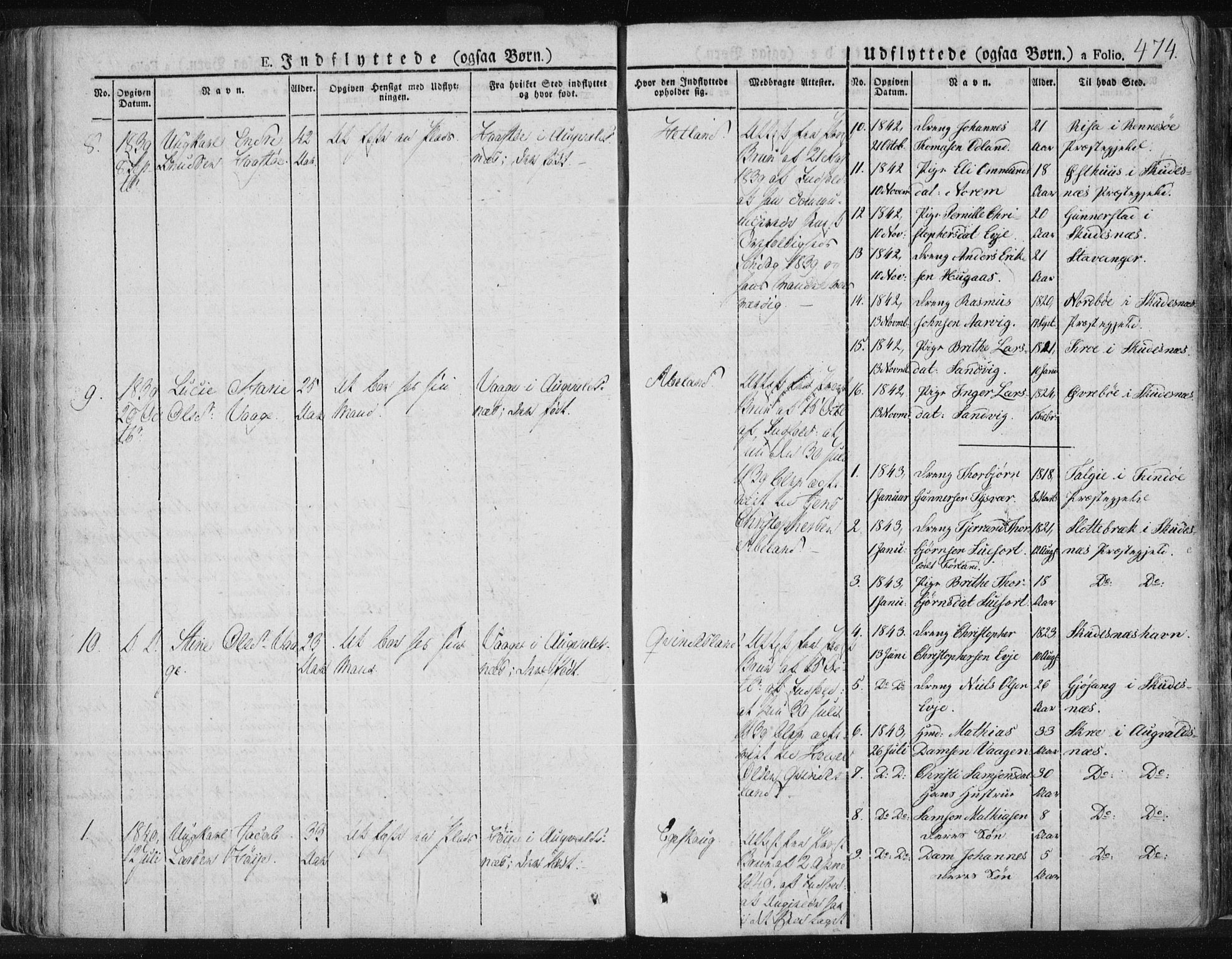 Tysvær sokneprestkontor, AV/SAST-A -101864/H/Ha/Haa/L0001: Parish register (official) no. A 1.2, 1831-1856, p. 474