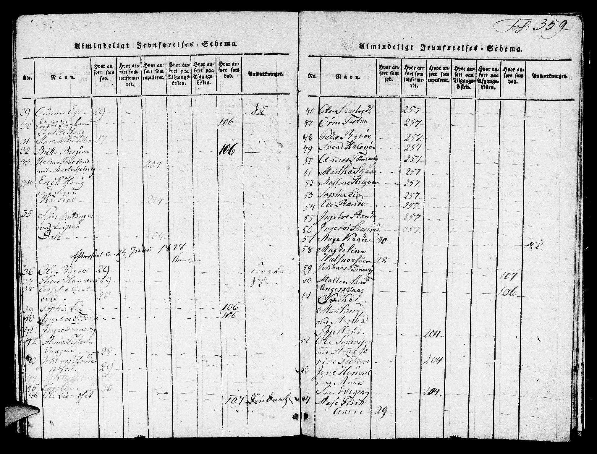 Hjelmeland sokneprestkontor, AV/SAST-A-101843/01/V/L0003: Parish register (copy) no. B 3, 1816-1841, p. 359