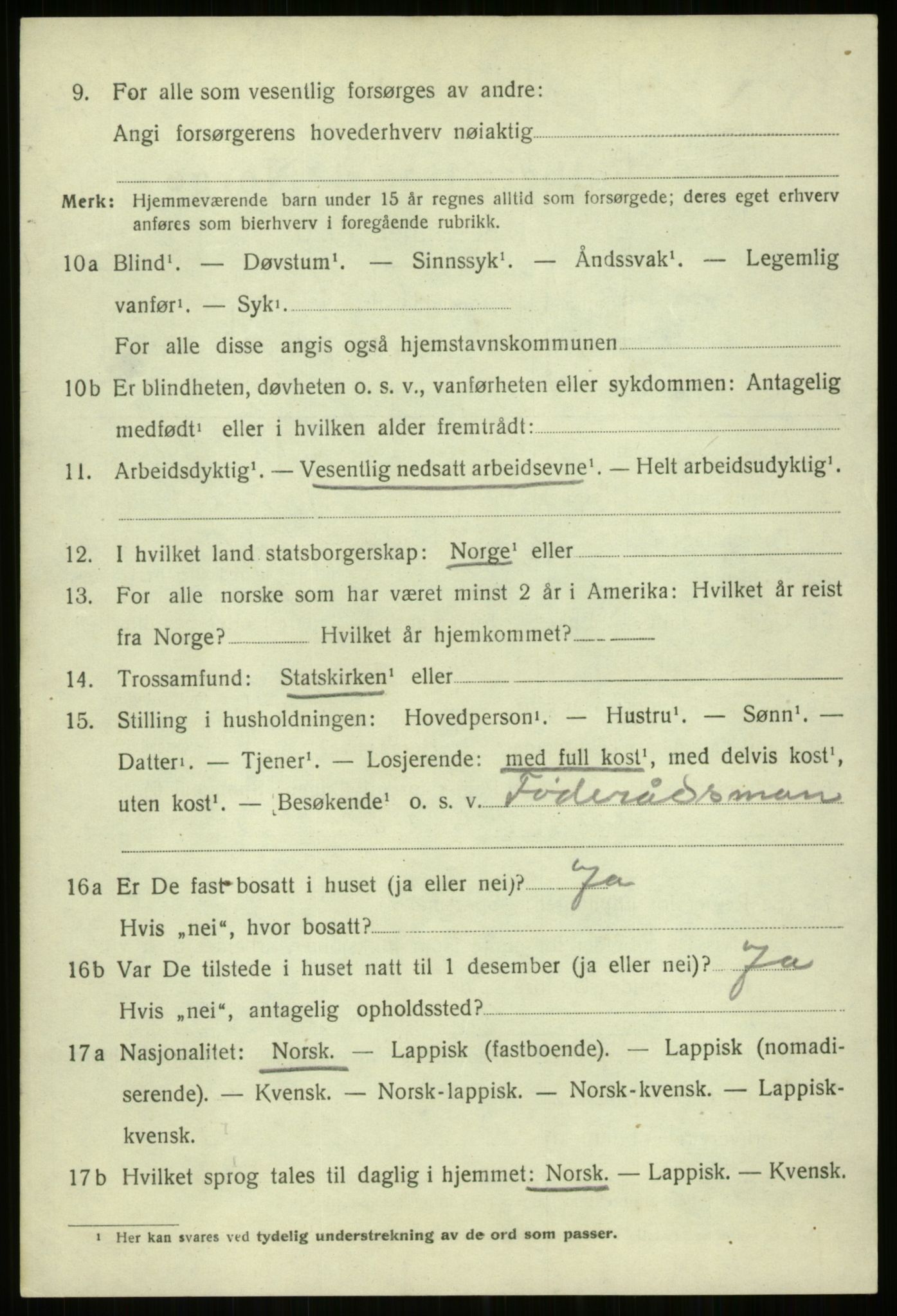 SATØ, 1920 census for Trondenes, 1920, p. 22174