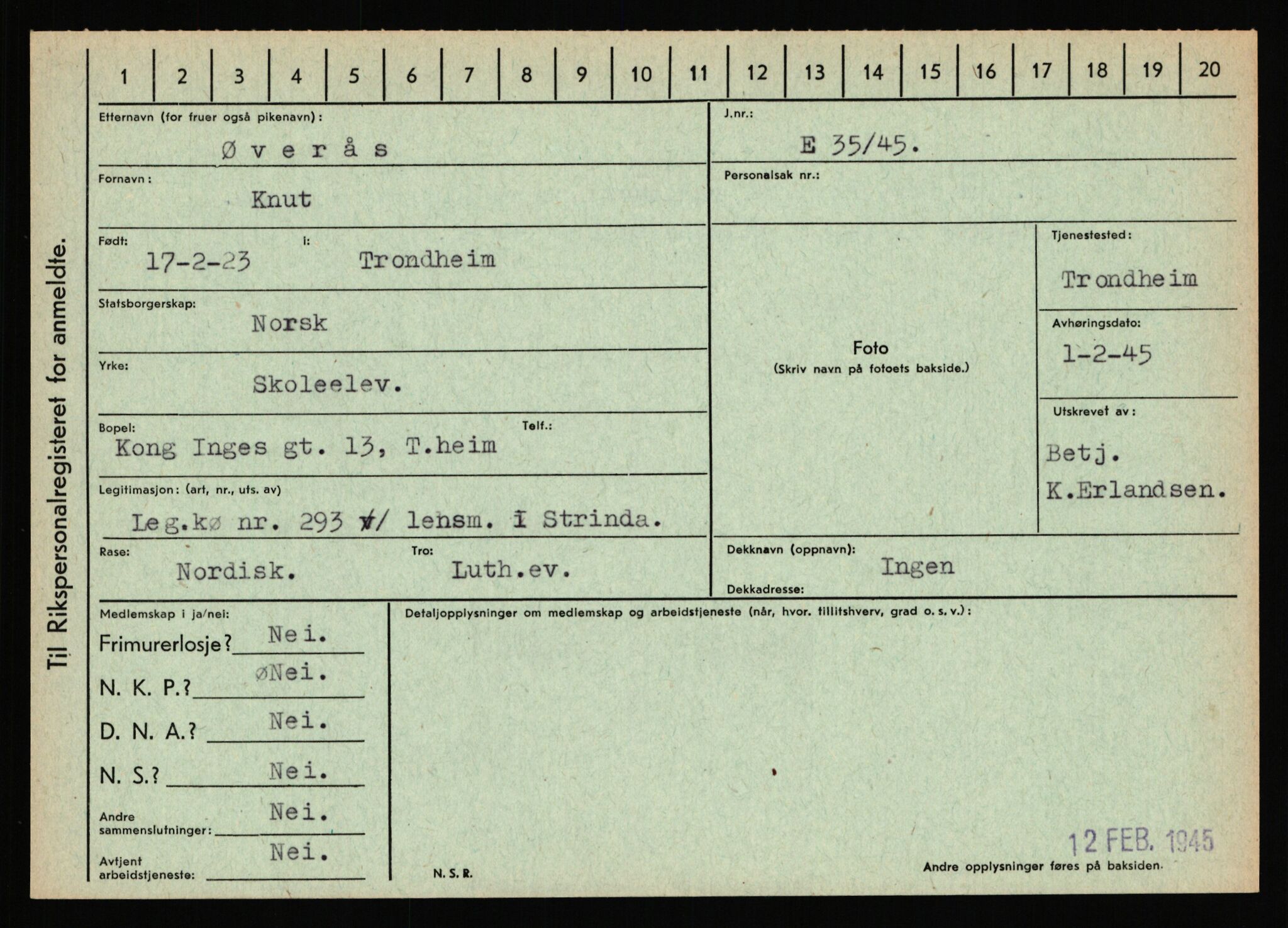 Statspolitiet - Hovedkontoret / Osloavdelingen, AV/RA-S-1329/C/Ca/L0016: Uberg - Øystese, 1943-1945, p. 4032