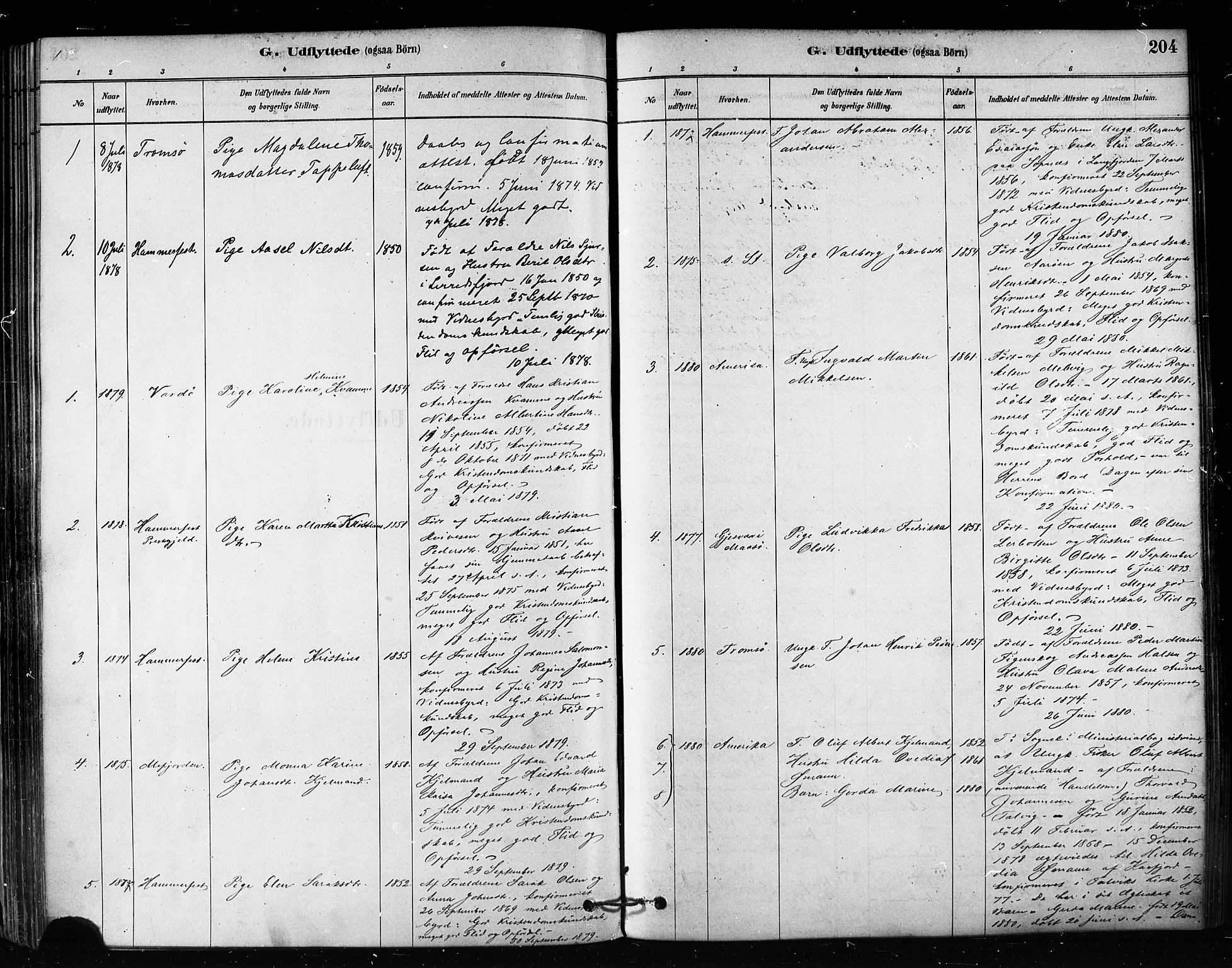 Talvik sokneprestkontor, SATØ/S-1337/H/Ha/L0012kirke: Parish register (official) no. 12, 1878-1886, p. 204