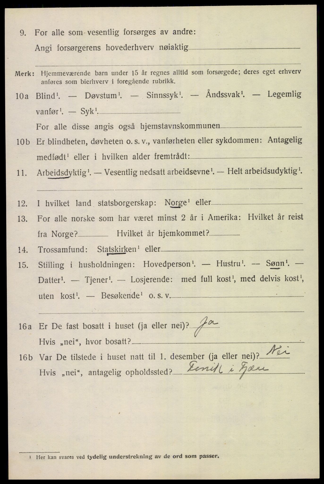 SAK, 1920 census for Fjære, 1920, p. 12184