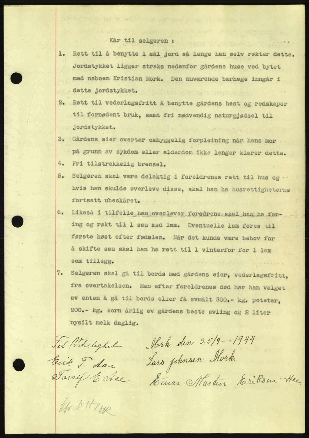 Nordmøre sorenskriveri, AV/SAT-A-4132/1/2/2Ca: Mortgage book no. A98, 1944-1944, Diary no: : 1709/1944