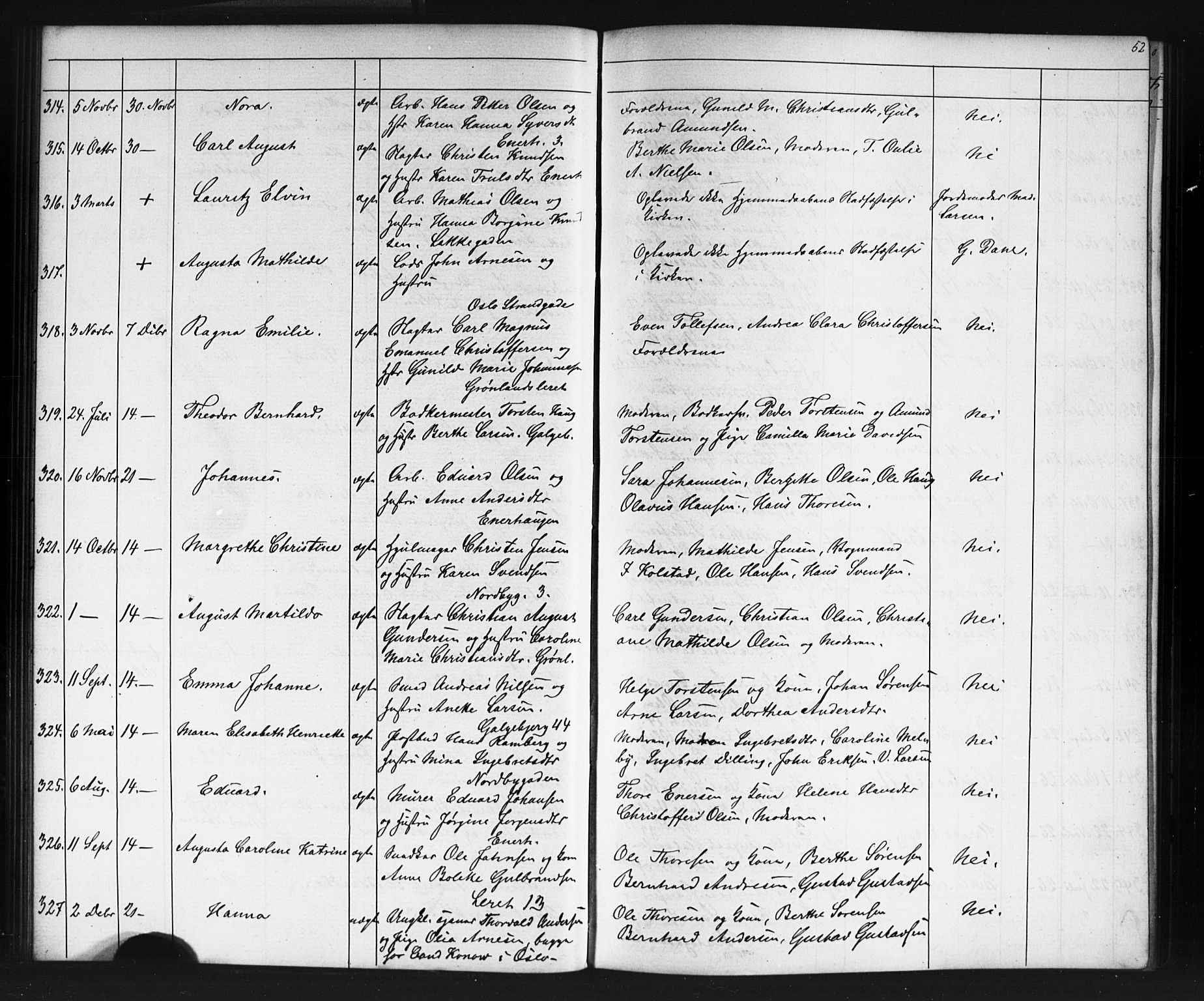 Grønland prestekontor Kirkebøker, SAO/A-10848/G/Ga/L0002: Parish register (copy) no. 2, 1861-1863, p. 52