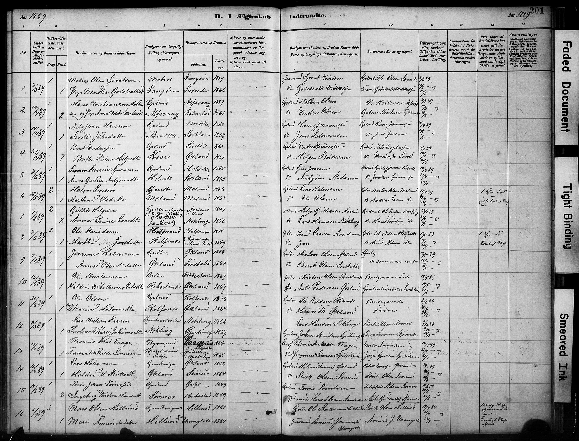 Finnås sokneprestembete, SAB/A-99925/H/Ha/Hab/Habb/L0003: Parish register (copy) no. B 3, 1882-1897, p. 201