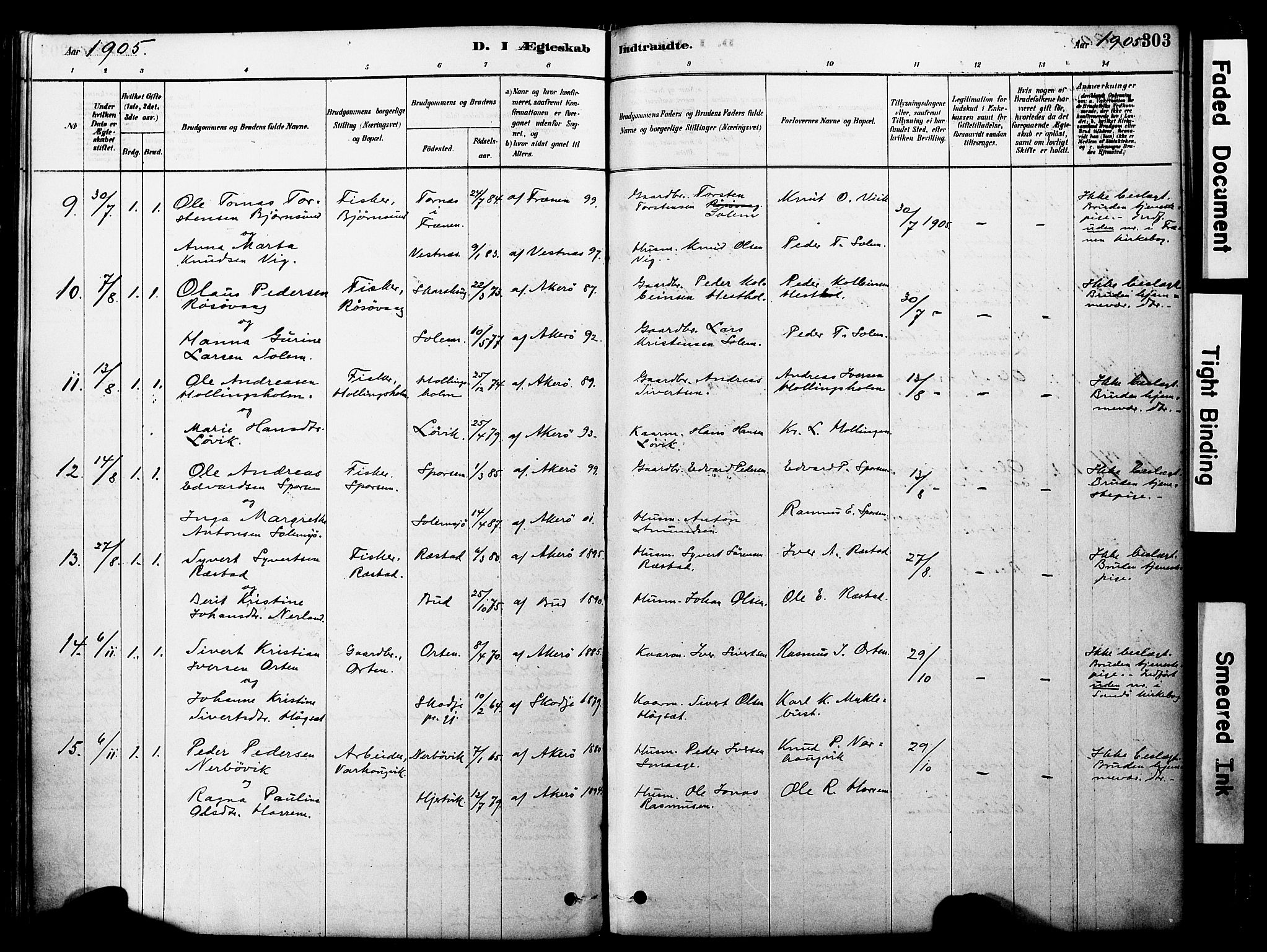 Ministerialprotokoller, klokkerbøker og fødselsregistre - Møre og Romsdal, SAT/A-1454/560/L0721: Parish register (official) no. 560A05, 1878-1917, p. 303