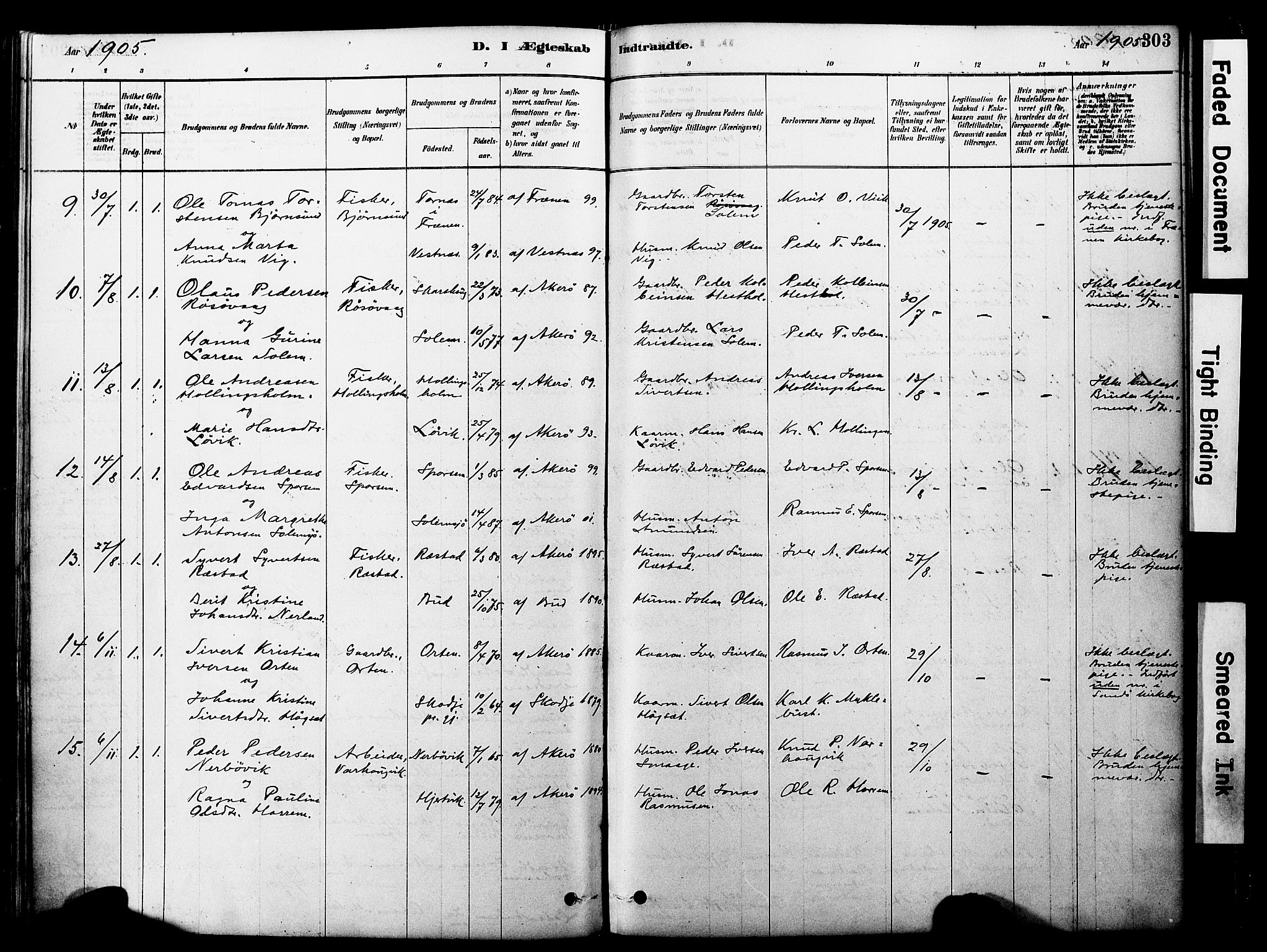 Ministerialprotokoller, klokkerbøker og fødselsregistre - Møre og Romsdal, AV/SAT-A-1454/560/L0721: Parish register (official) no. 560A05, 1878-1917, p. 303