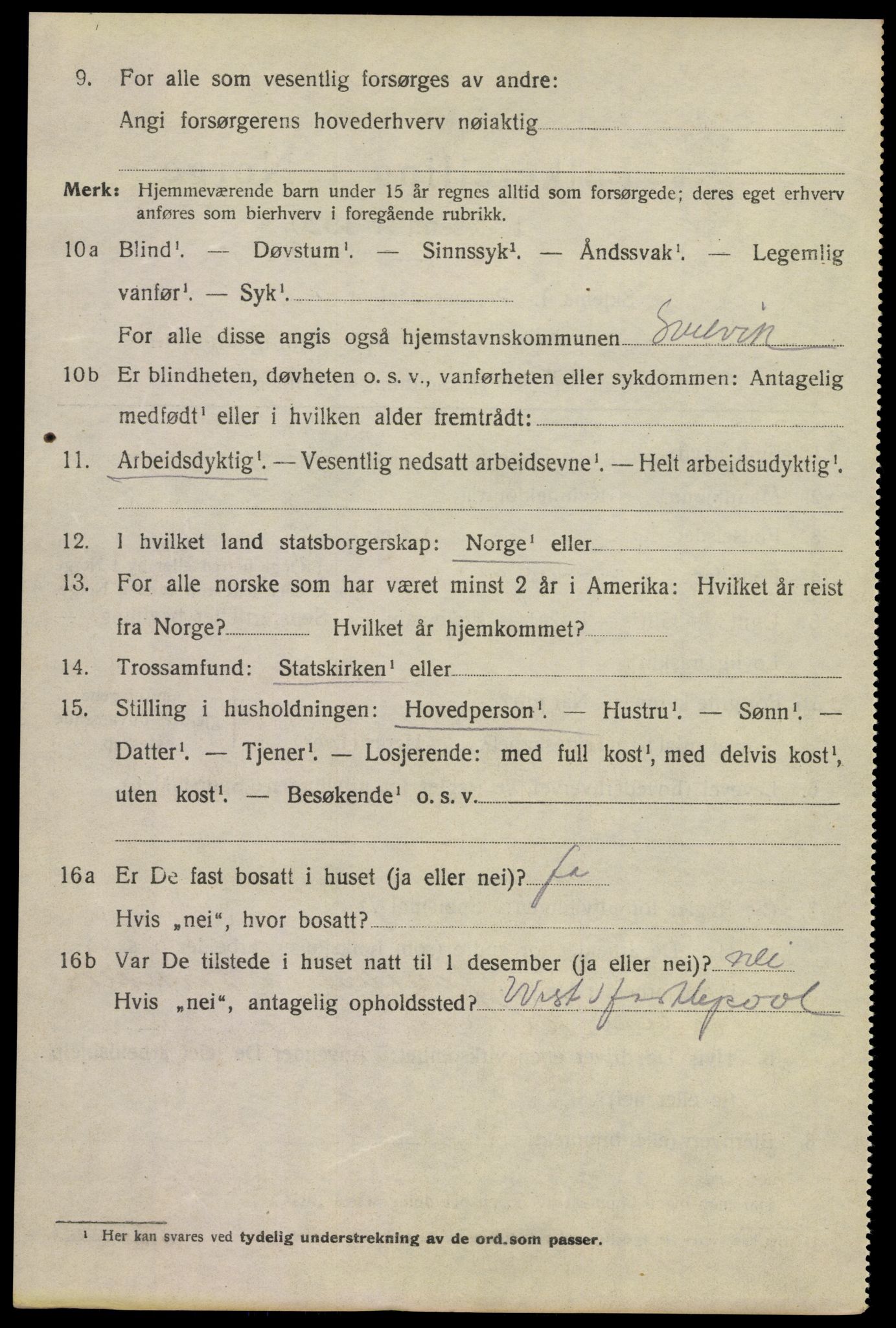 SAKO, 1920 census for Svelvik, 1920, p. 1688