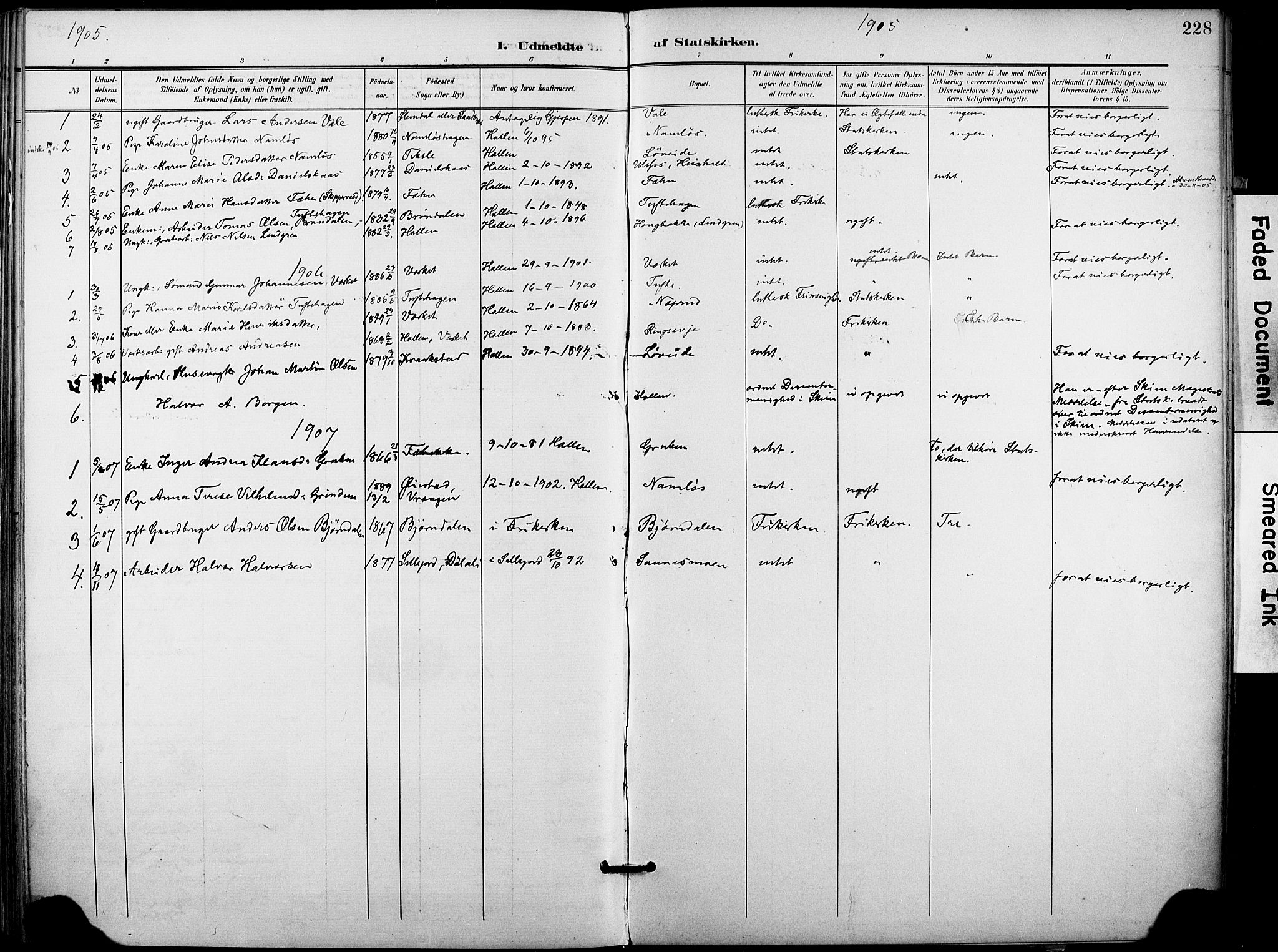 Holla kirkebøker, SAKO/A-272/F/Fa/L0010: Parish register (official) no. 10, 1897-1907, p. 228
