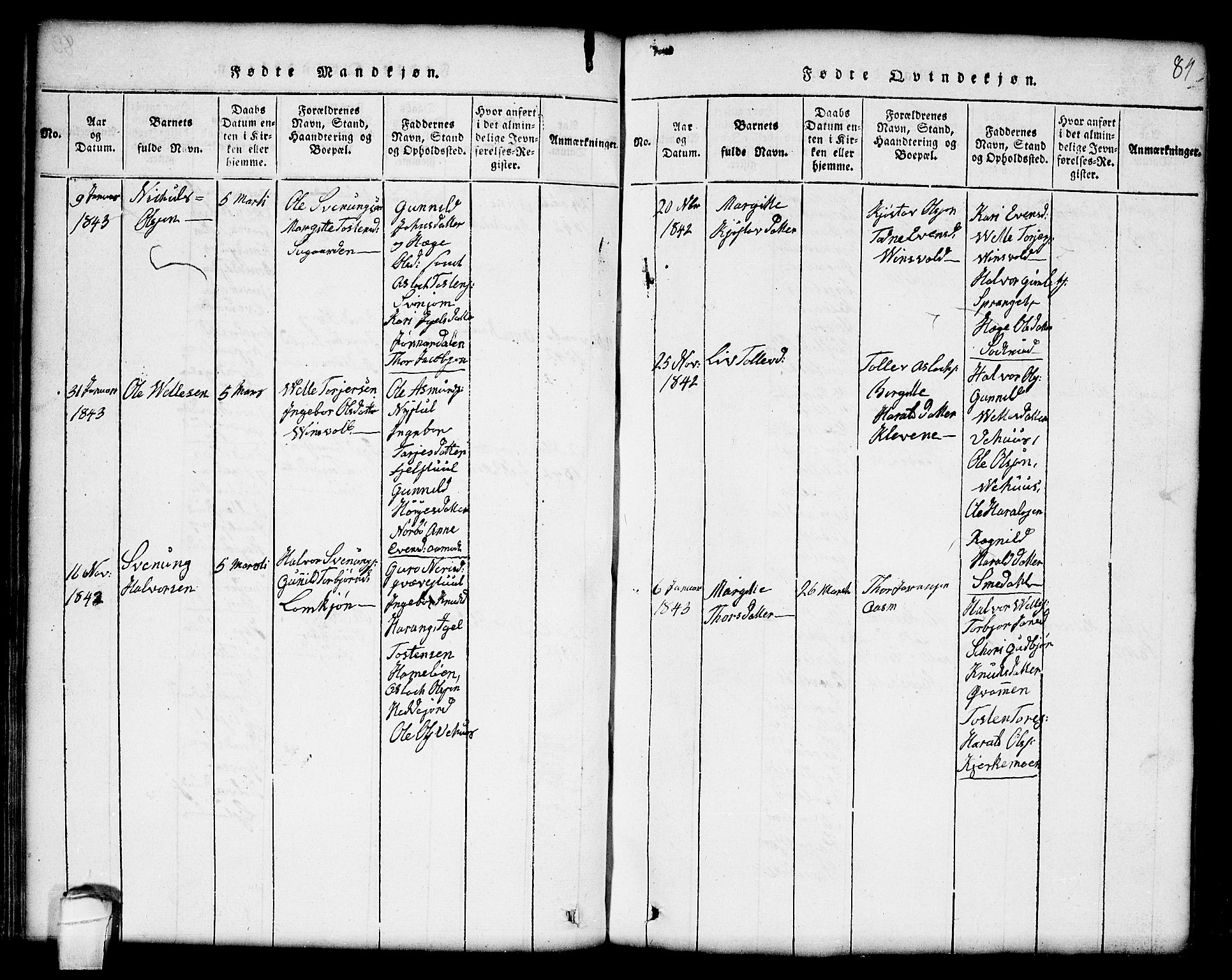 Seljord kirkebøker, AV/SAKO-A-20/G/Gc/L0001: Parish register (copy) no. III 1, 1815-1849, p. 84