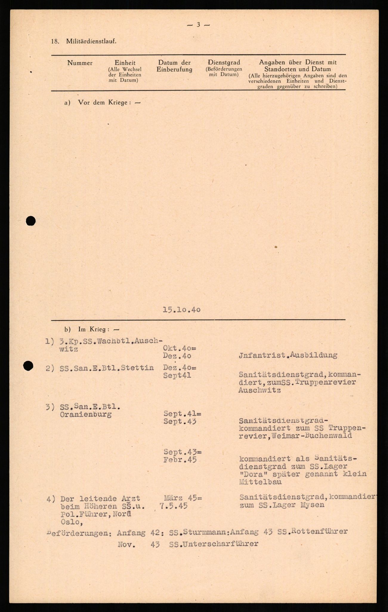 Forsvaret, Forsvarets overkommando II, RA/RAFA-3915/D/Db/L0020: CI Questionaires. Tyske okkupasjonsstyrker i Norge. Tyskere., 1945-1946, p. 328