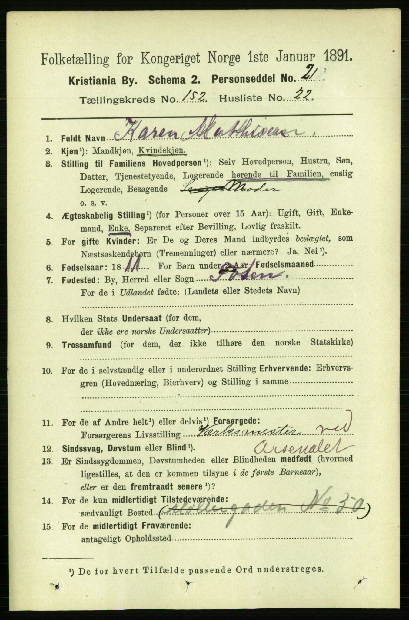RA, 1891 census for 0301 Kristiania, 1891, p. 85863