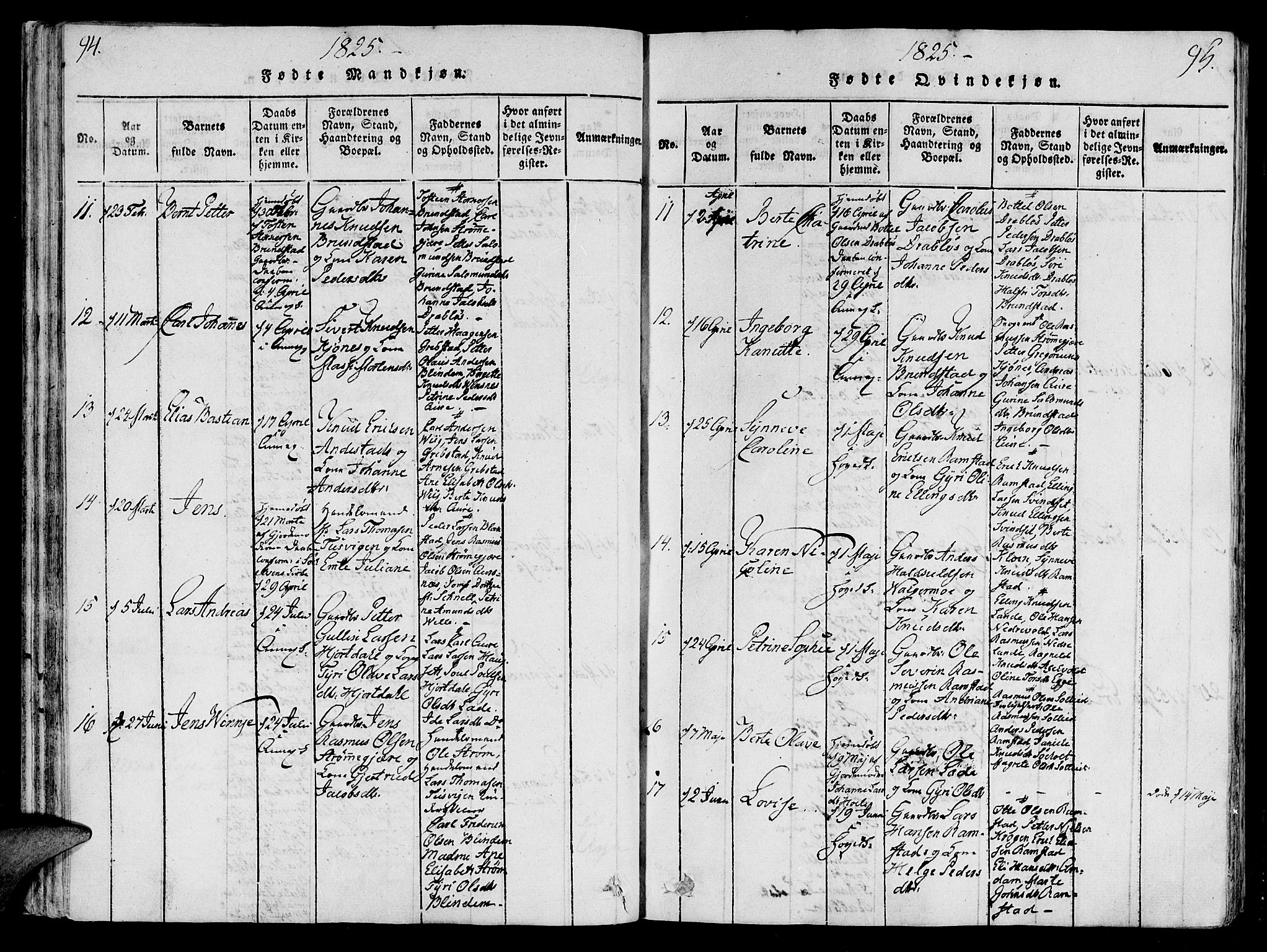 Ministerialprotokoller, klokkerbøker og fødselsregistre - Møre og Romsdal, AV/SAT-A-1454/522/L0310: Parish register (official) no. 522A05, 1816-1832, p. 94-95