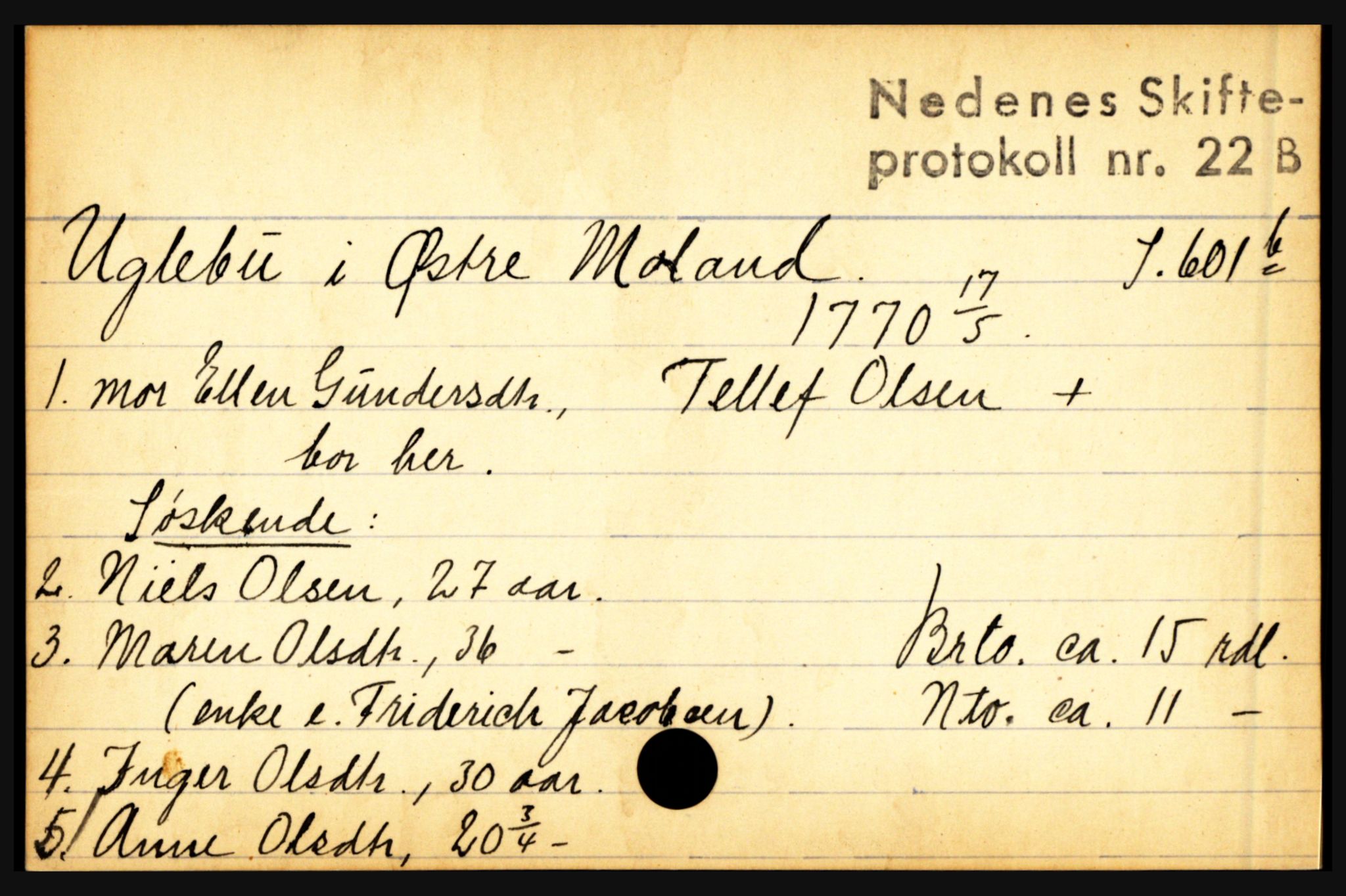 Nedenes sorenskriveri før 1824, AV/SAK-1221-0007/H, p. 32027