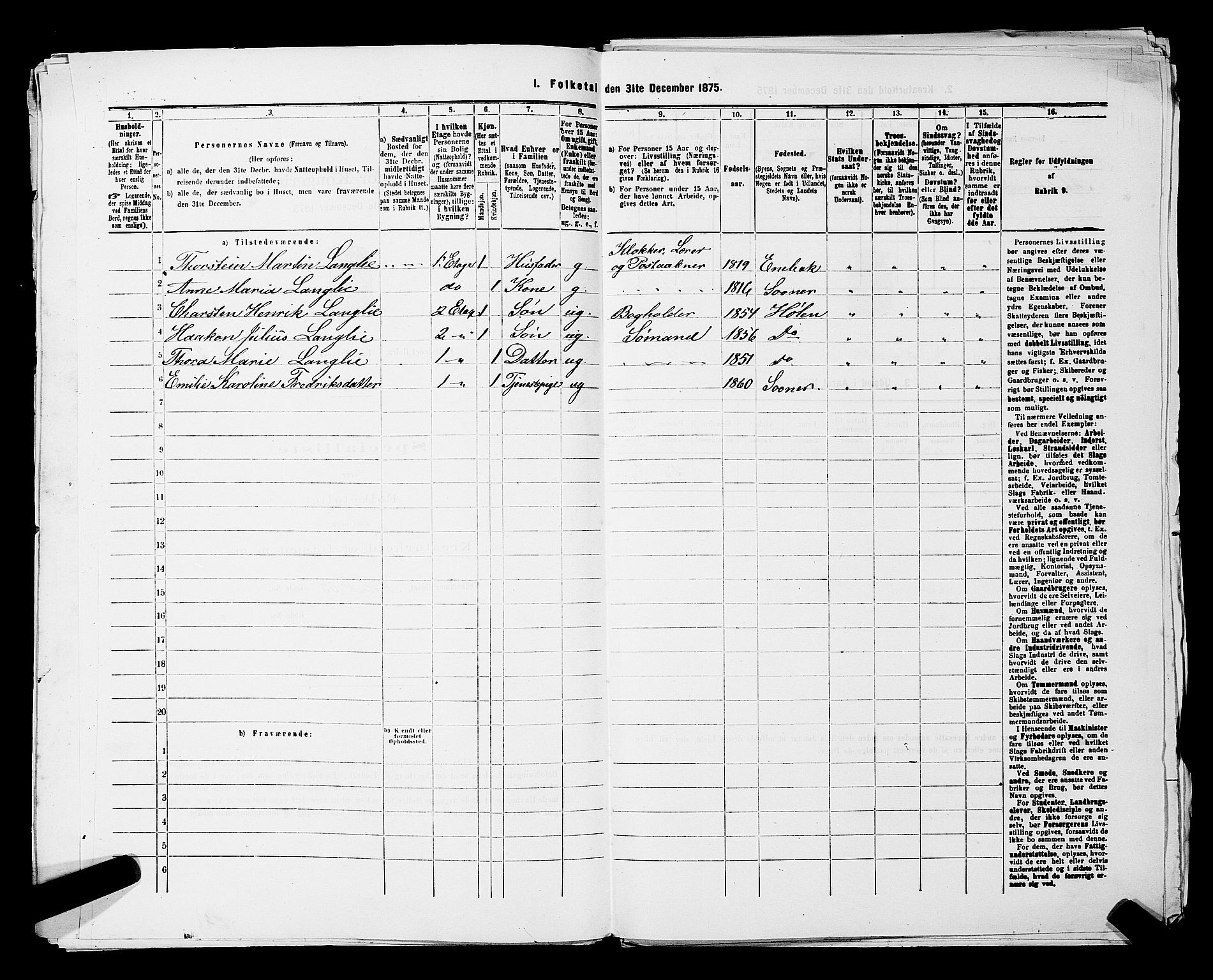 RA, 1875 census for 0204B Vestby/Hølen, 1875, p. 22