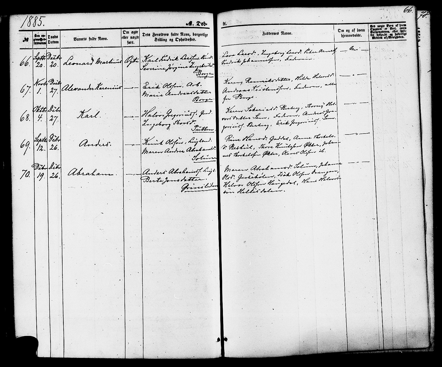 Gjerpen kirkebøker, SAKO/A-265/F/Fa/L0009: Parish register (official) no. I 9, 1872-1885, p. 66