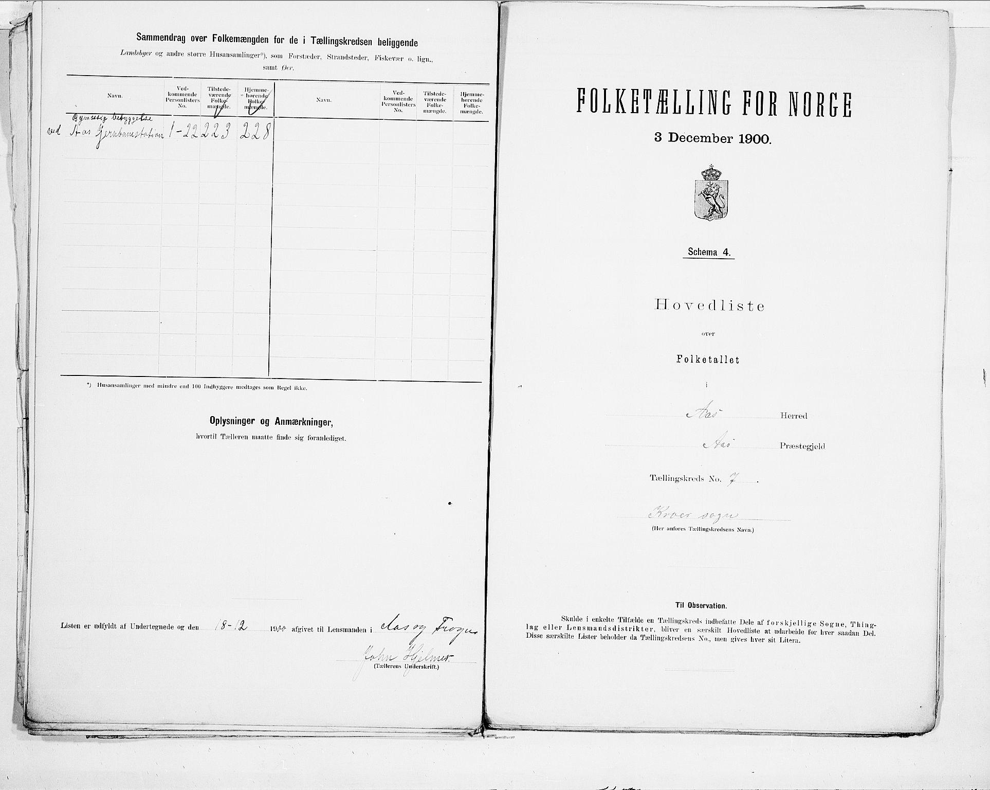 SAO, 1900 census for Ås, 1900, p. 14