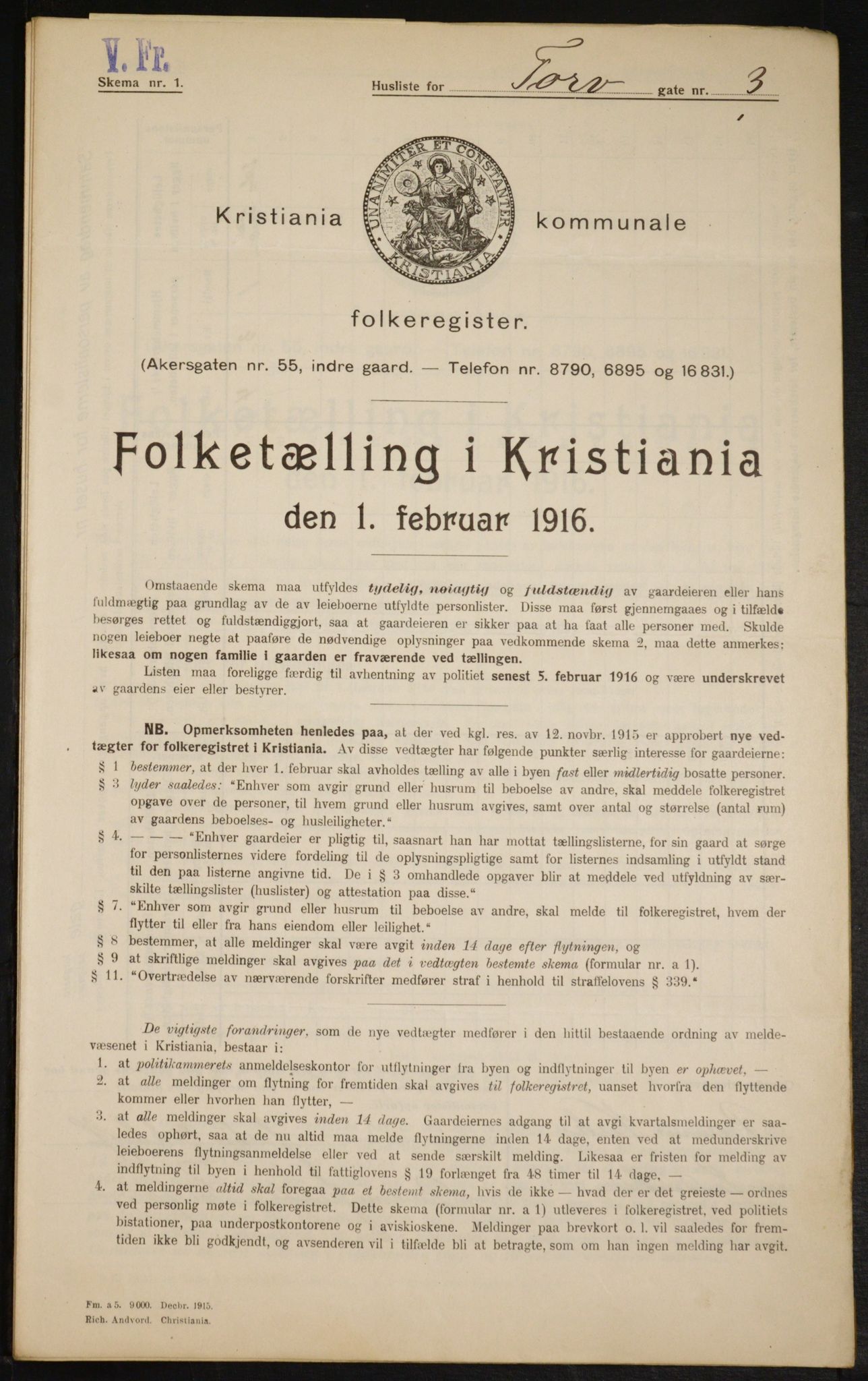 OBA, Municipal Census 1916 for Kristiania, 1916, p. 117105