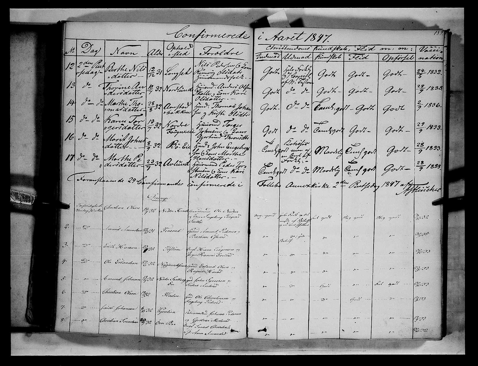 Gausdal prestekontor, AV/SAH-PREST-090/H/Ha/Haa/L0007: Parish register (official) no. 7, 1840-1850, p. 189