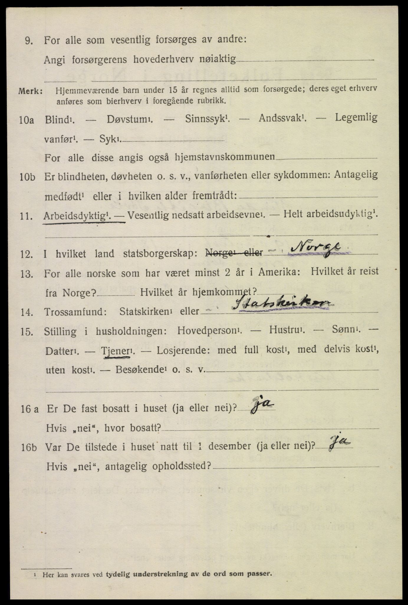SAK, 1920 census for Fjære, 1920, p. 11740