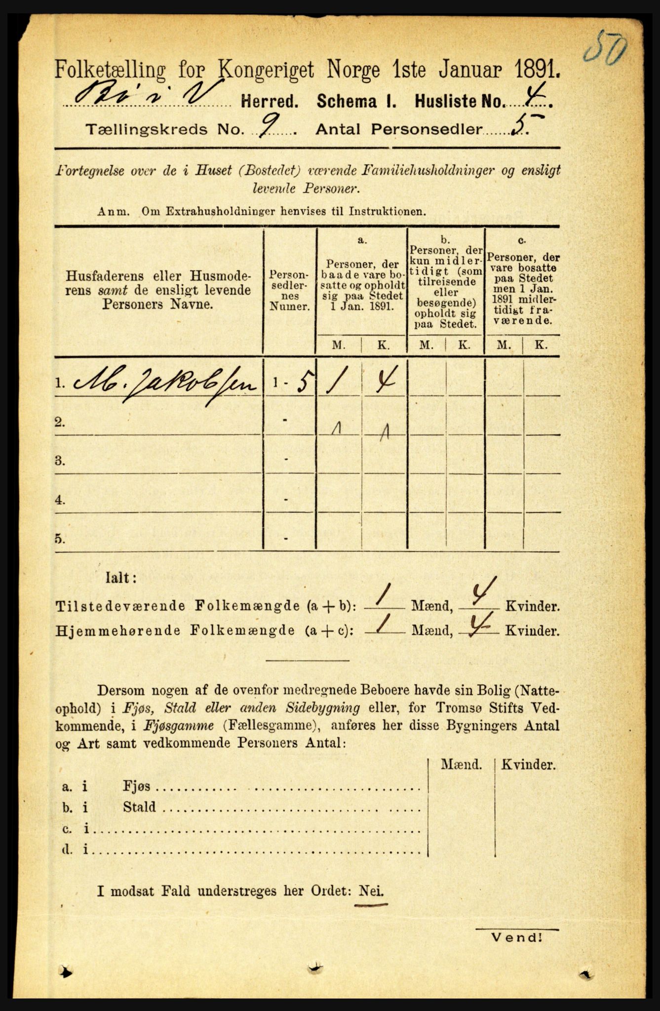 RA, 1891 census for 1867 Bø, 1891, p. 3221