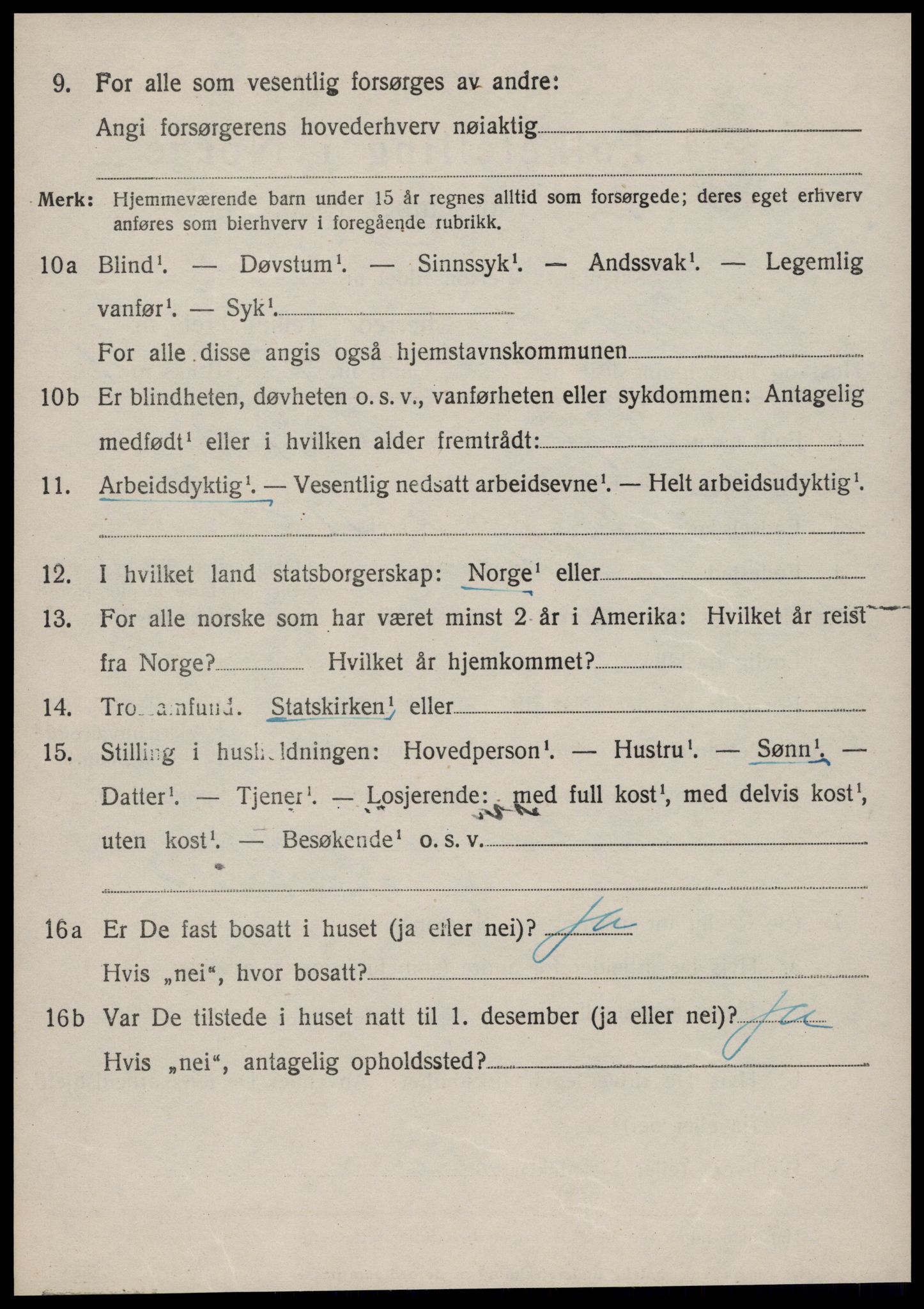 SAT, 1920 census for Vestnes, 1920, p. 3128
