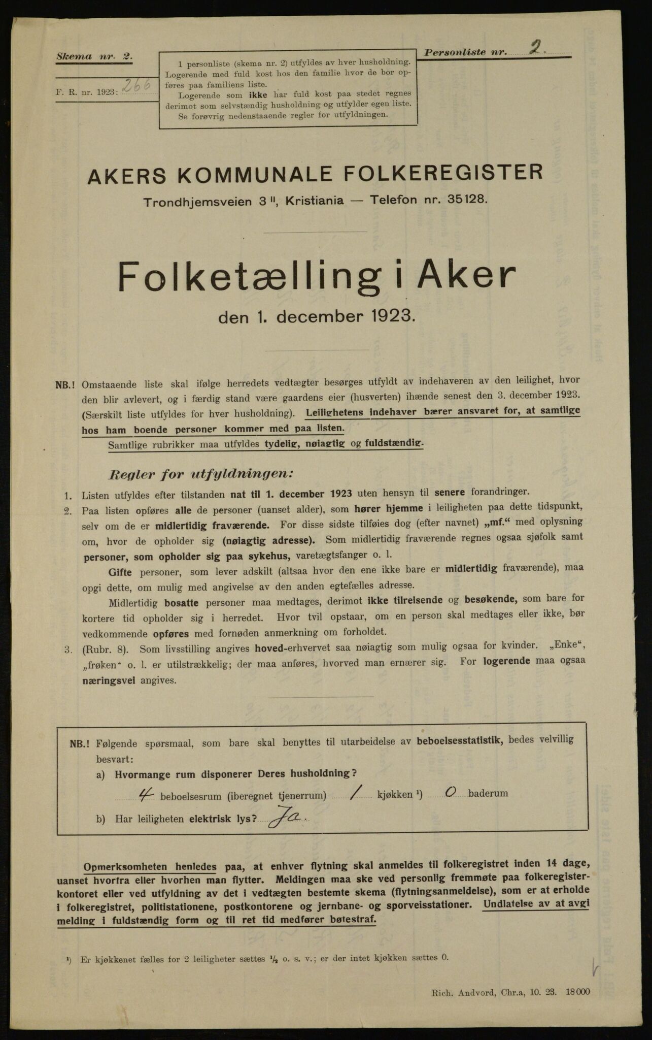 , Municipal Census 1923 for Aker, 1923, p. 38286