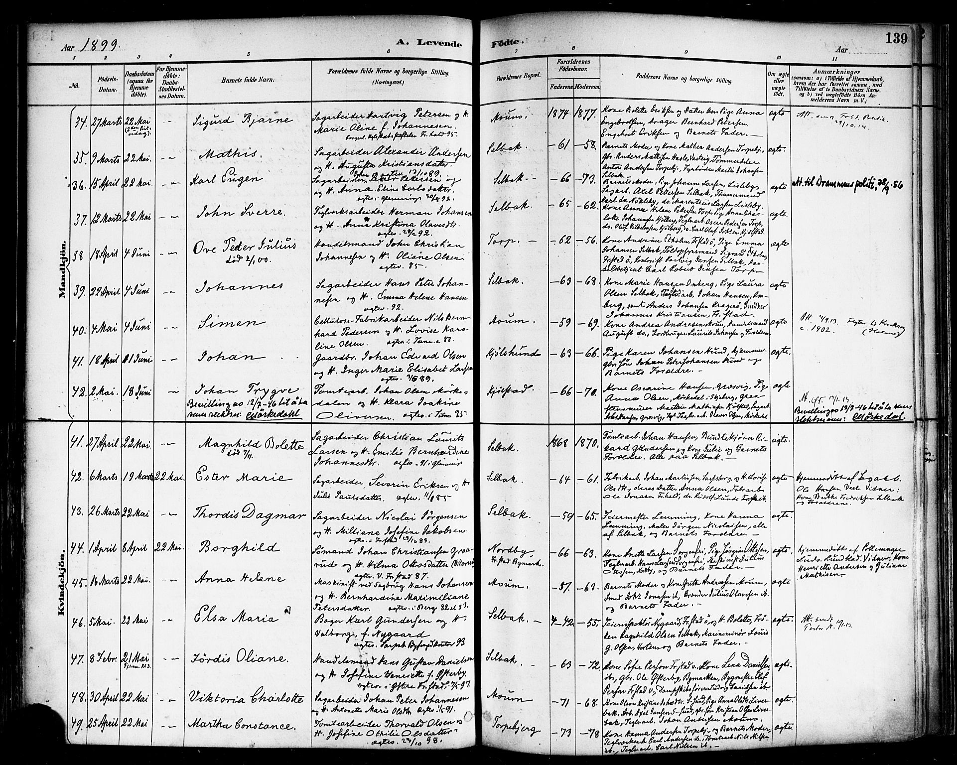 Borge prestekontor Kirkebøker, SAO/A-10903/F/Fa/L0008: Parish register (official) no. I 8A, 1887-1902, p. 139