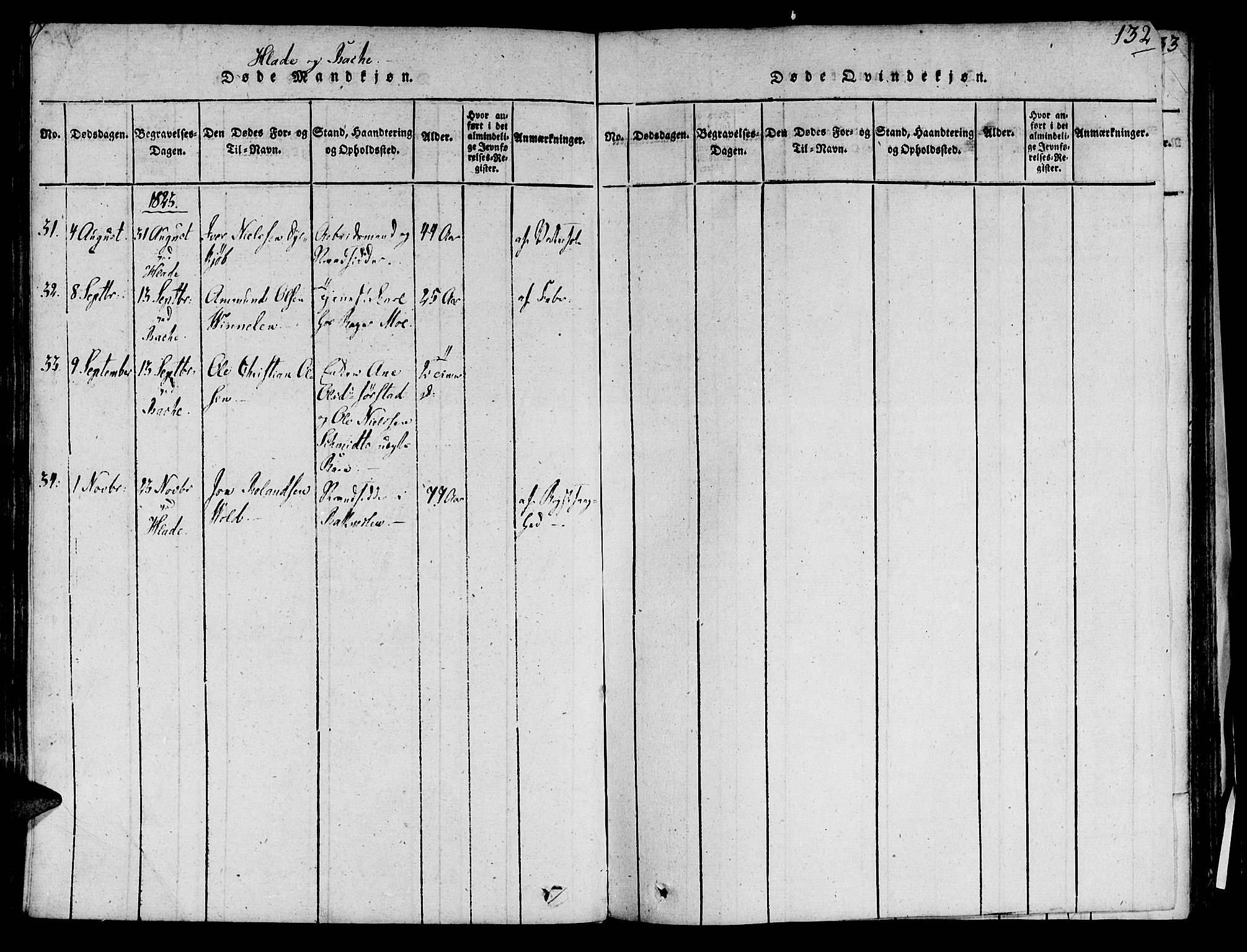 Ministerialprotokoller, klokkerbøker og fødselsregistre - Sør-Trøndelag, AV/SAT-A-1456/606/L0283: Parish register (official) no. 606A03 /1, 1818-1823, p. 132