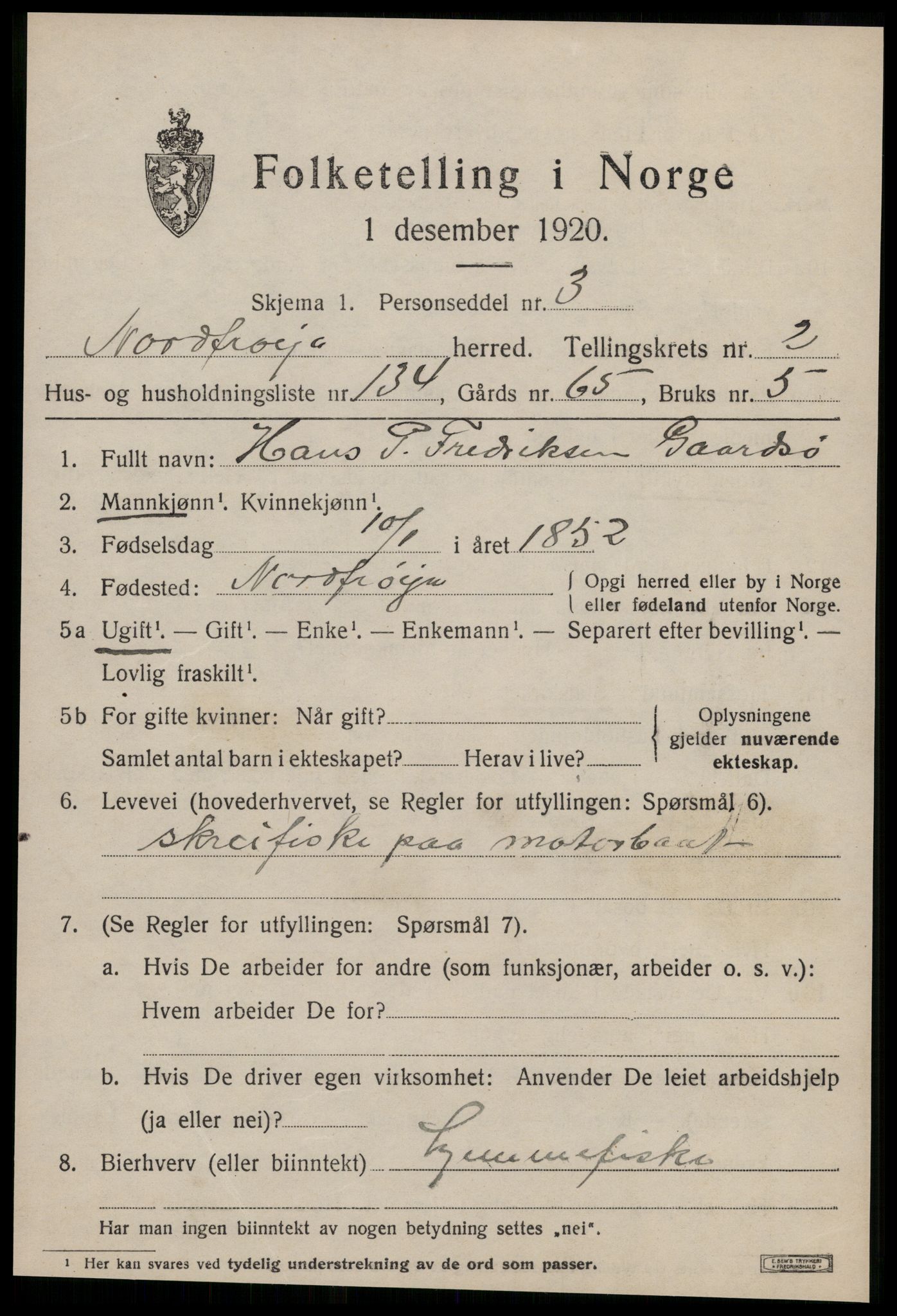 SAT, 1920 census for Nord-Frøya, 1920, p. 6197