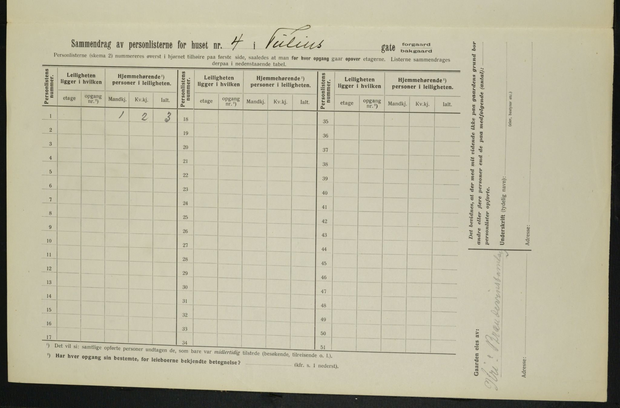 OBA, Municipal Census 1913 for Kristiania, 1913, p. 117356