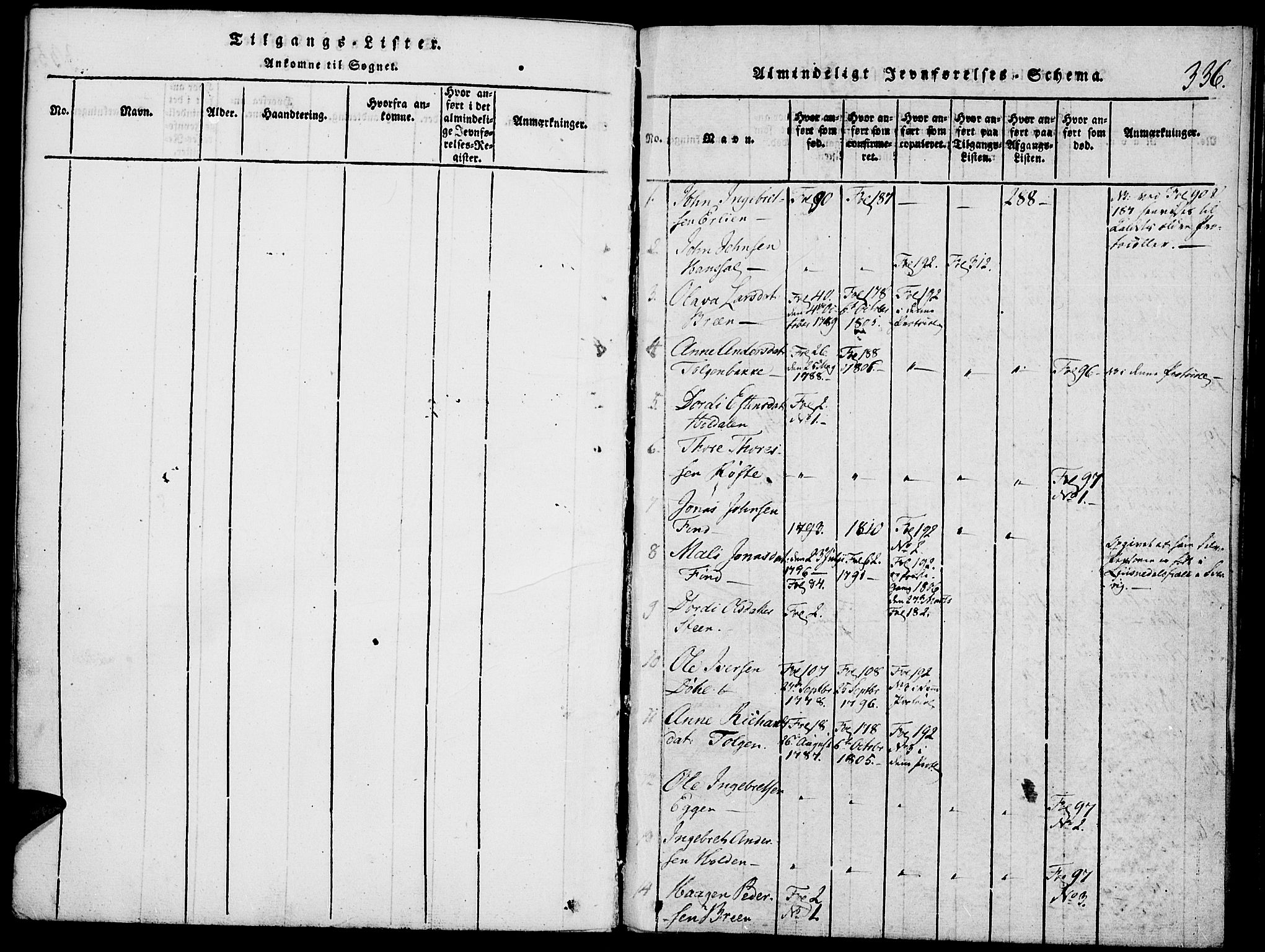 Tolga prestekontor, SAH/PREST-062/K/L0004: Parish register (official) no. 4, 1815-1836, p. 336