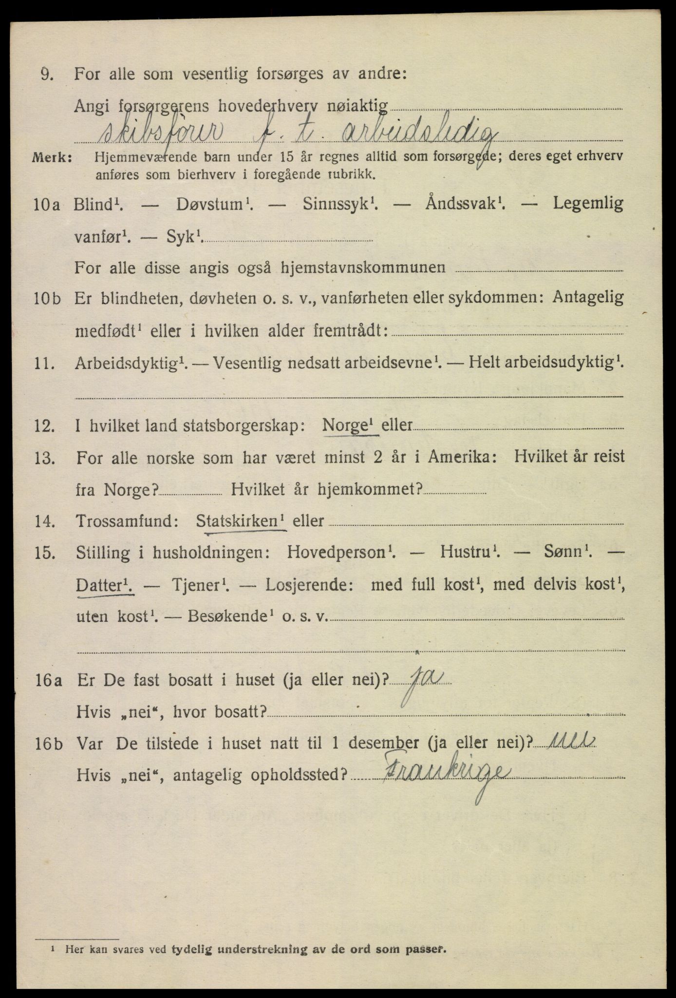 SAK, 1920 census for Kristiansand, 1920, p. 12924