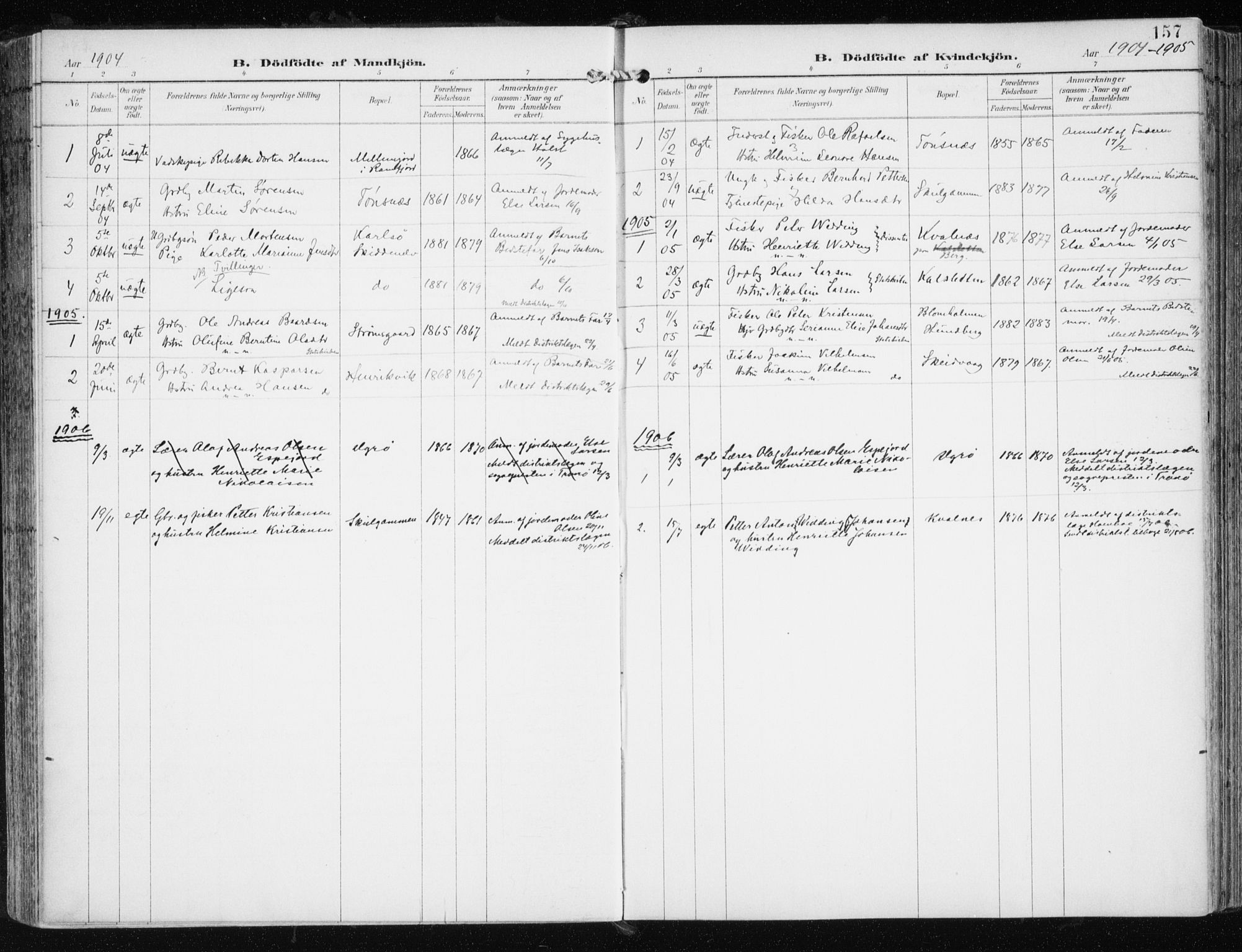 Tromsøysund sokneprestkontor, AV/SATØ-S-1304/G/Ga/L0006kirke: Parish register (official) no. 6, 1897-1906, p. 157