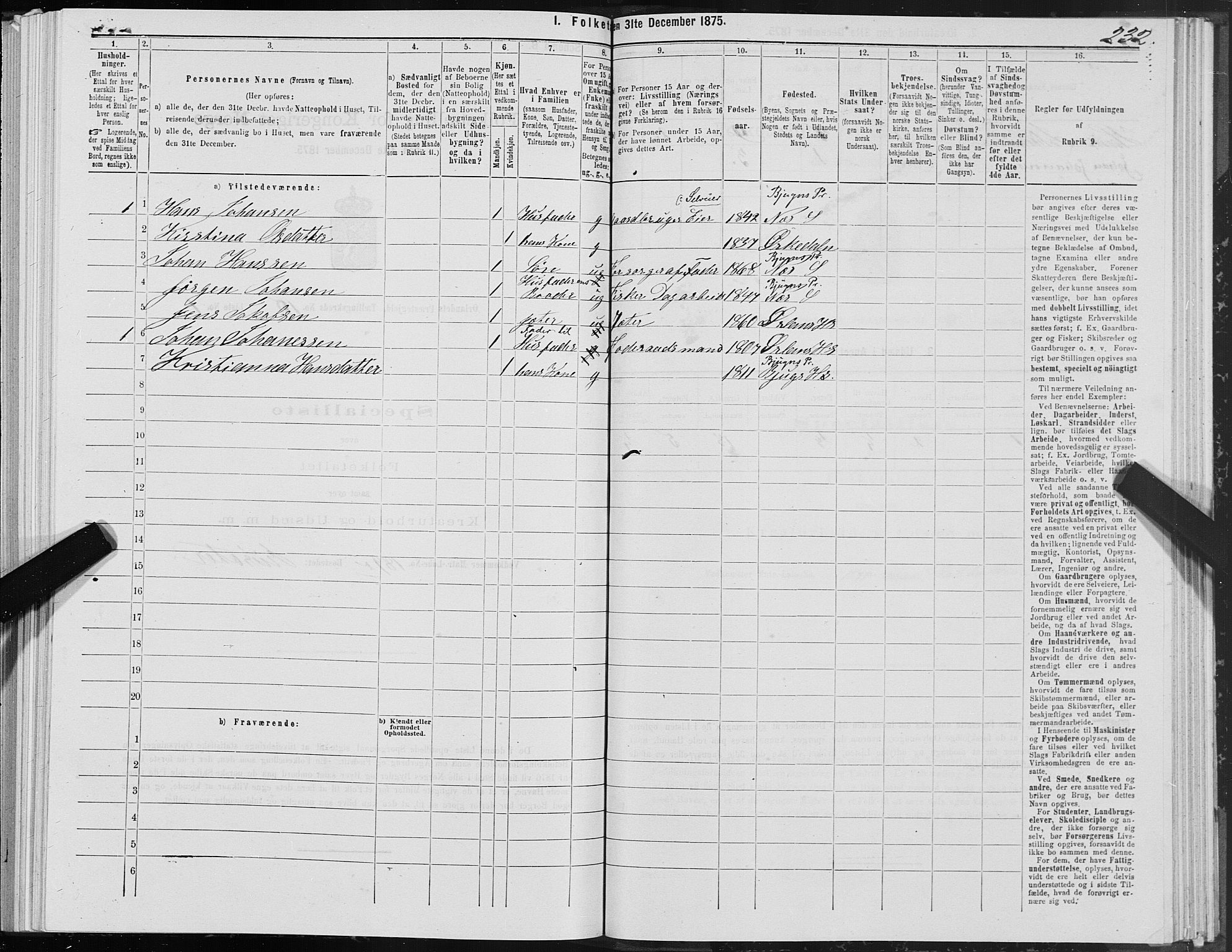 SAT, 1875 census for 1621P Ørland, 1875, p. 6232