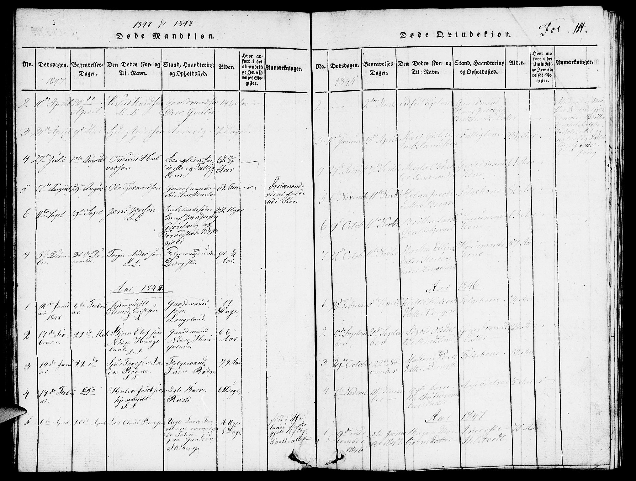 Vikedal sokneprestkontor, SAST/A-101840/01/V: Parish register (copy) no. B 3, 1816-1867, p. 114