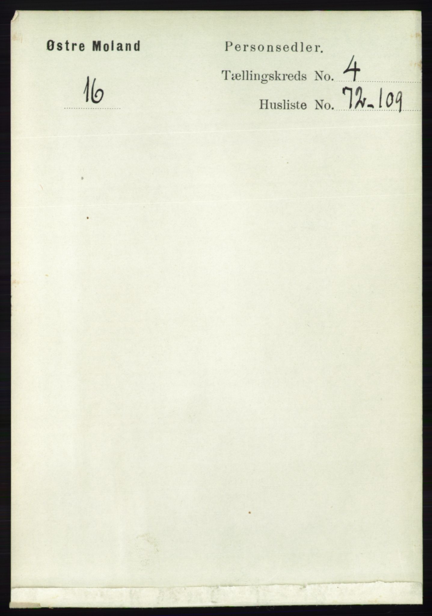 RA, 1891 census for 0918 Austre Moland, 1891, p. 2437