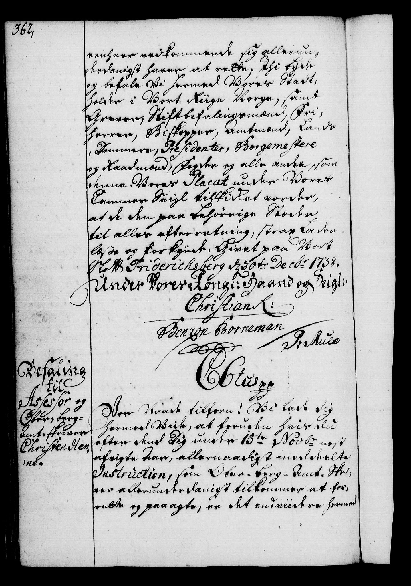 Rentekammeret, Kammerkanselliet, RA/EA-3111/G/Gg/Gga/L0004: Norsk ekspedisjonsprotokoll med register (merket RK 53.4), 1734-1741, p. 362