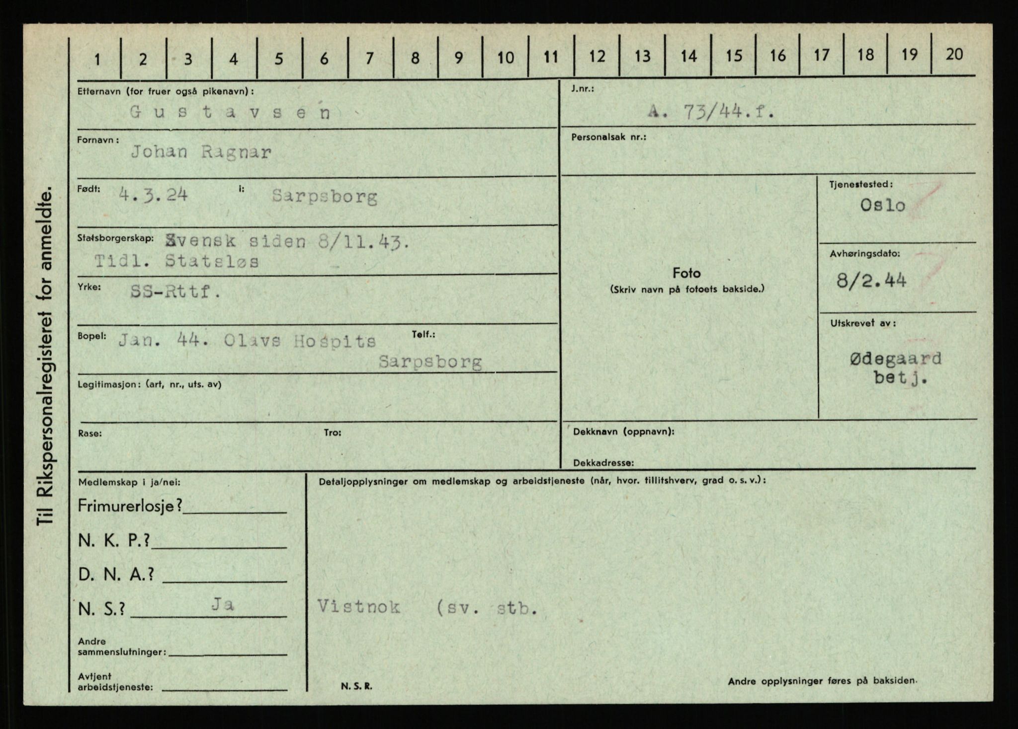 Statspolitiet - Hovedkontoret / Osloavdelingen, AV/RA-S-1329/C/Ca/L0005: Furali - Hamula, 1943-1945, p. 3278