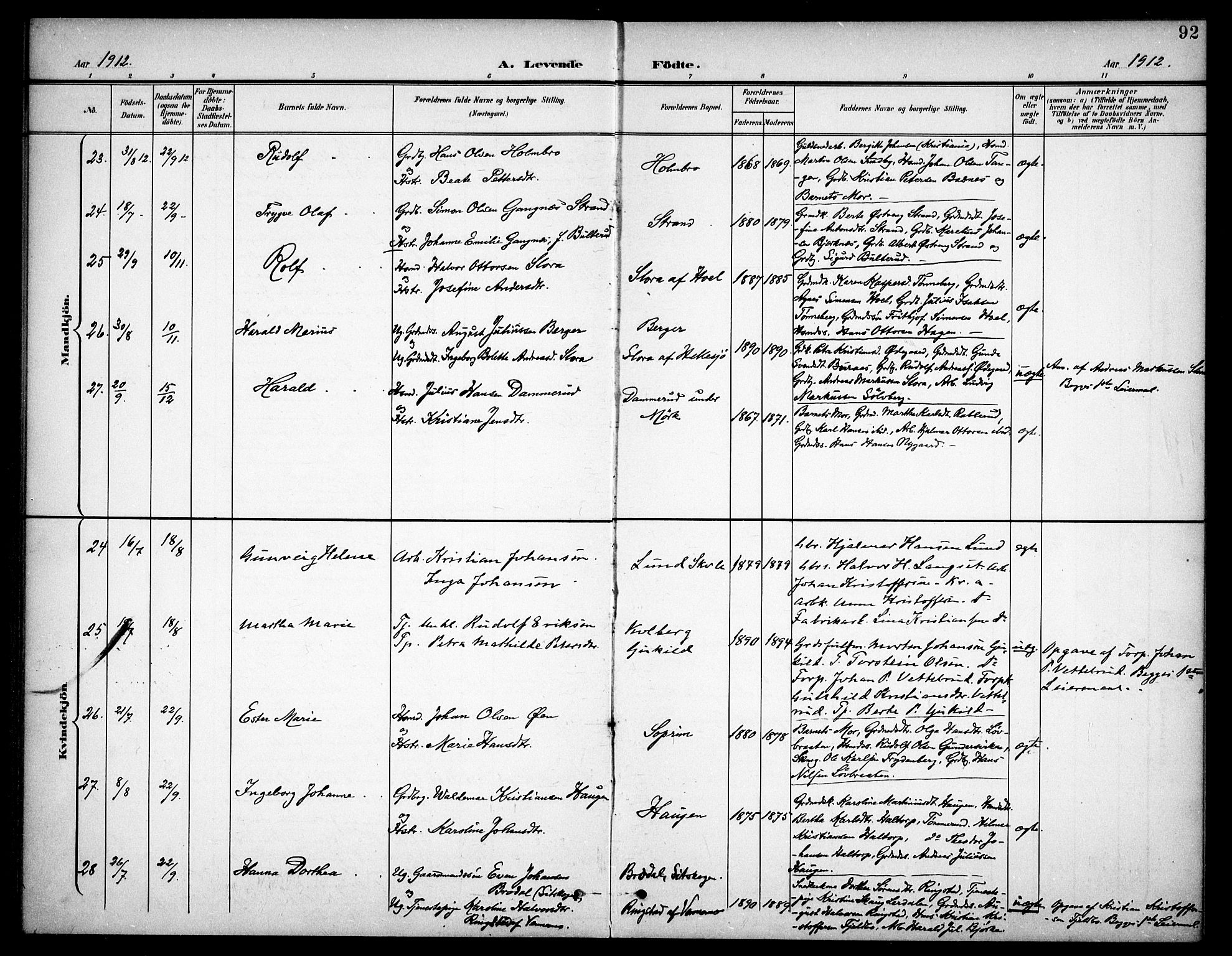 Høland prestekontor Kirkebøker, AV/SAO-A-10346a/F/Fb/L0003: Parish register (official) no. II 3, 1897-1912, p. 92