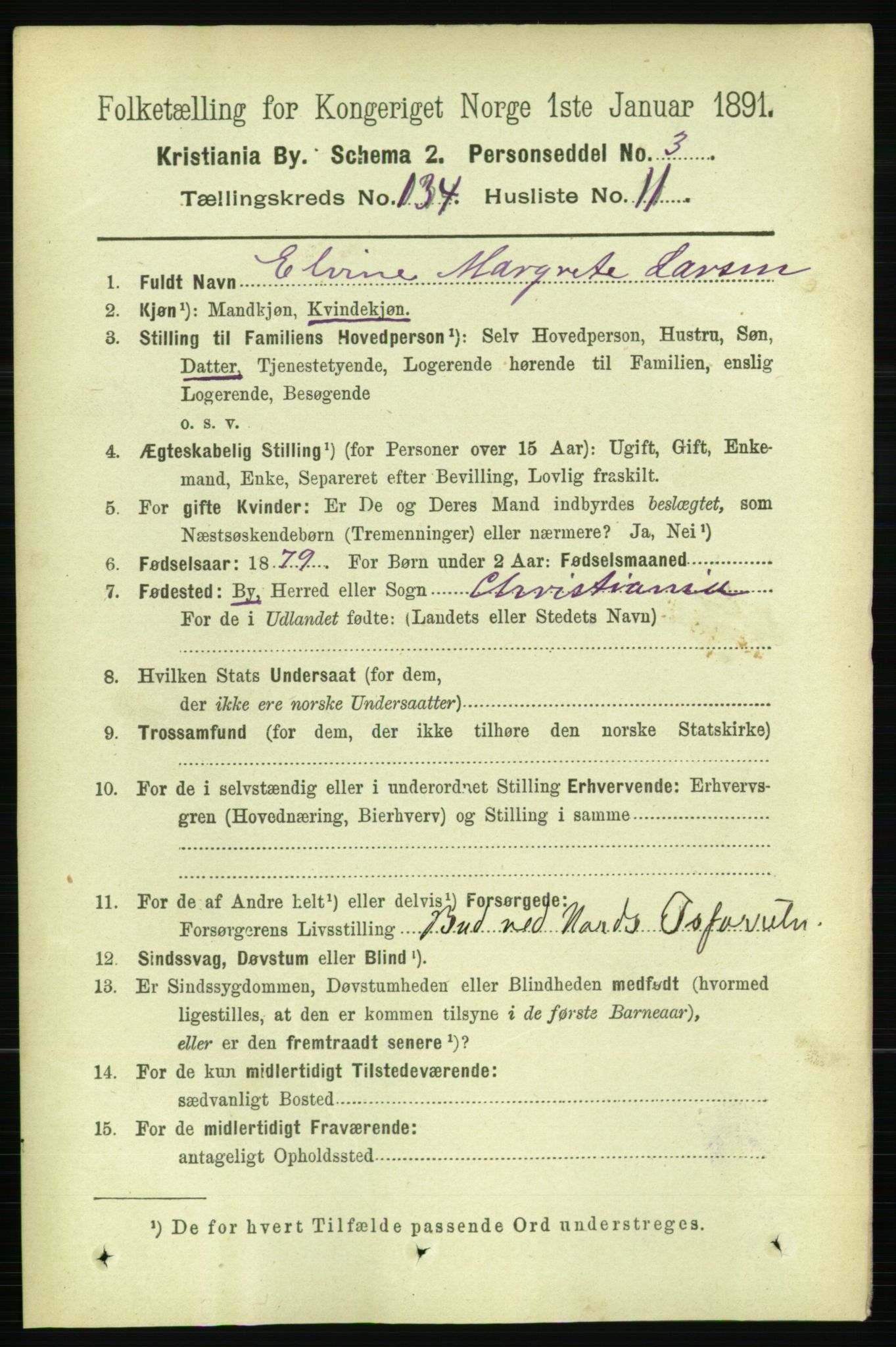 RA, 1891 census for 0301 Kristiania, 1891, p. 73662