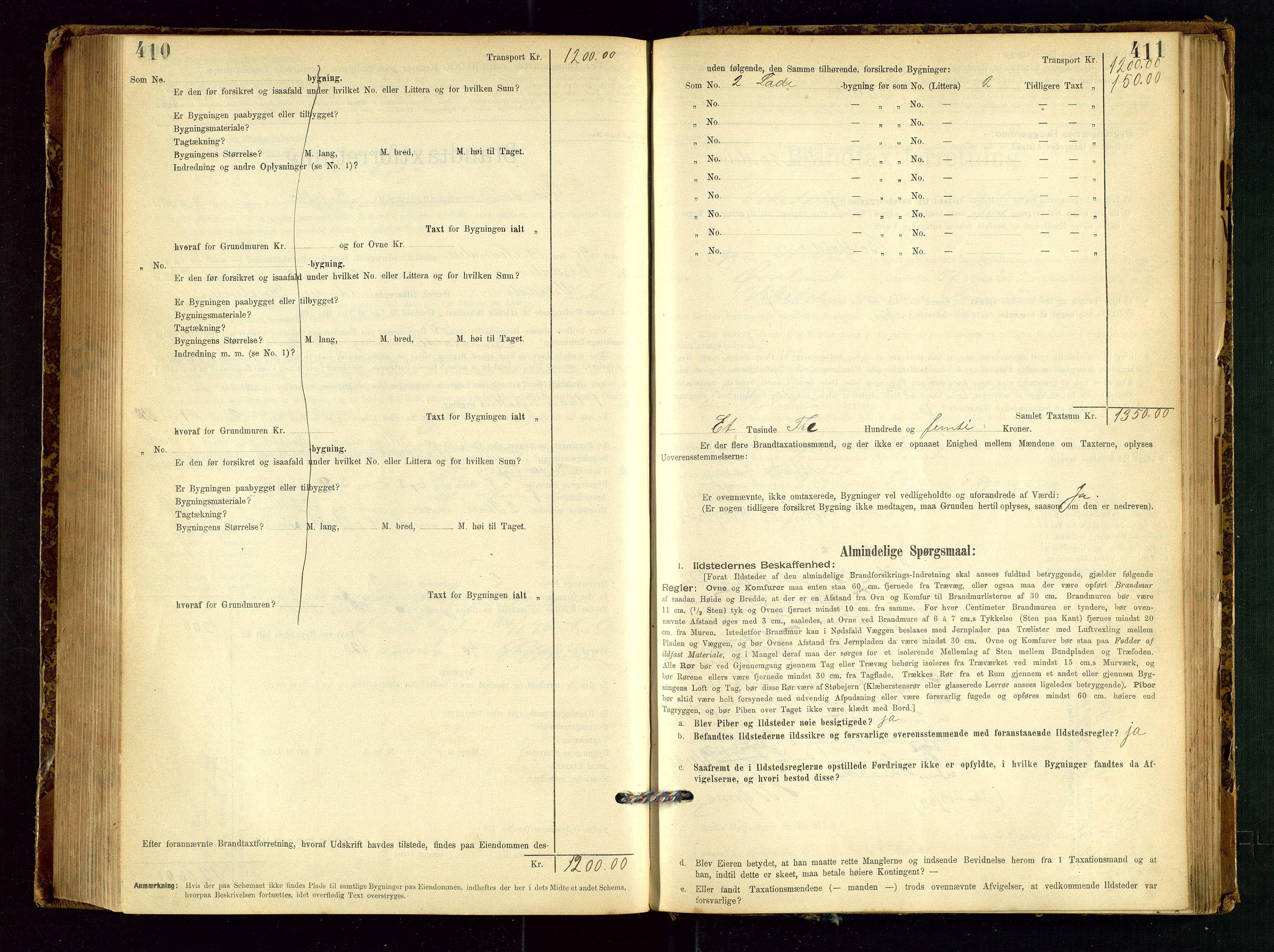 Vikedal lensmannskontor, SAST/A-100179/Gob/L0004: Branntakstprotokoll, 1894-1952, p. 410-411