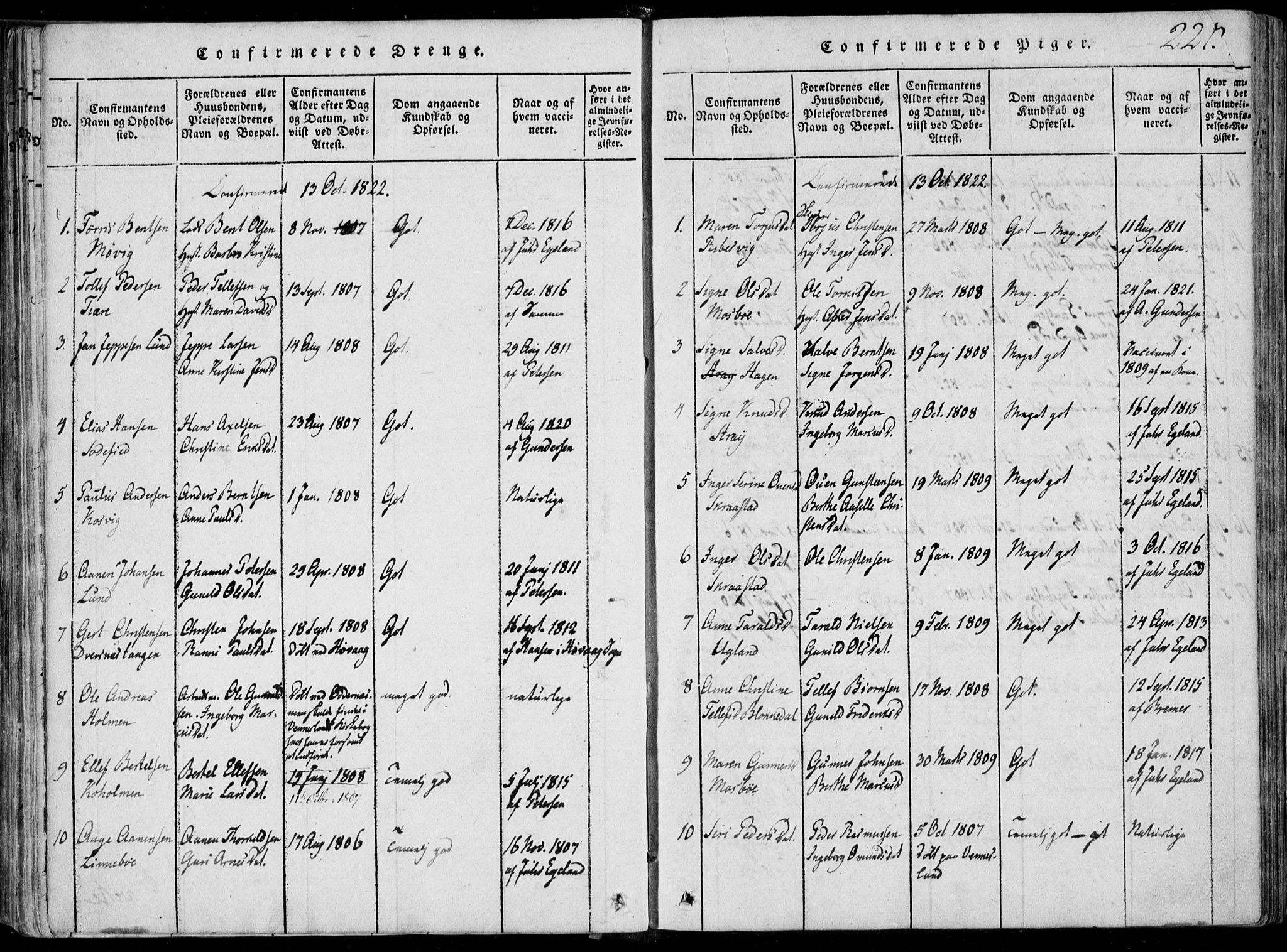 Oddernes sokneprestkontor, AV/SAK-1111-0033/F/Fa/Faa/L0005: Parish register (official) no. A 5, 1820-1838, p. 221