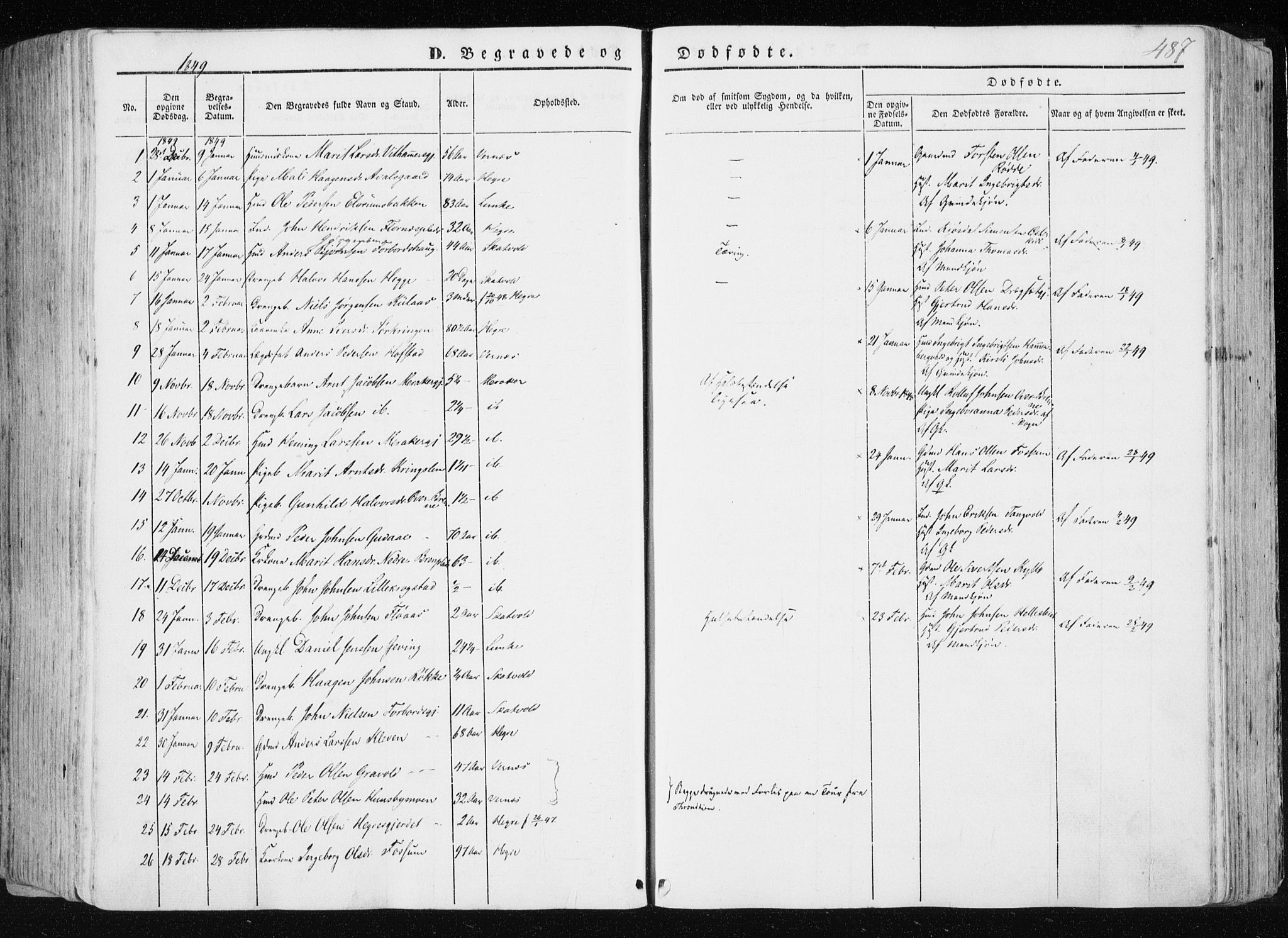 Ministerialprotokoller, klokkerbøker og fødselsregistre - Nord-Trøndelag, AV/SAT-A-1458/709/L0074: Parish register (official) no. 709A14, 1845-1858, p. 487