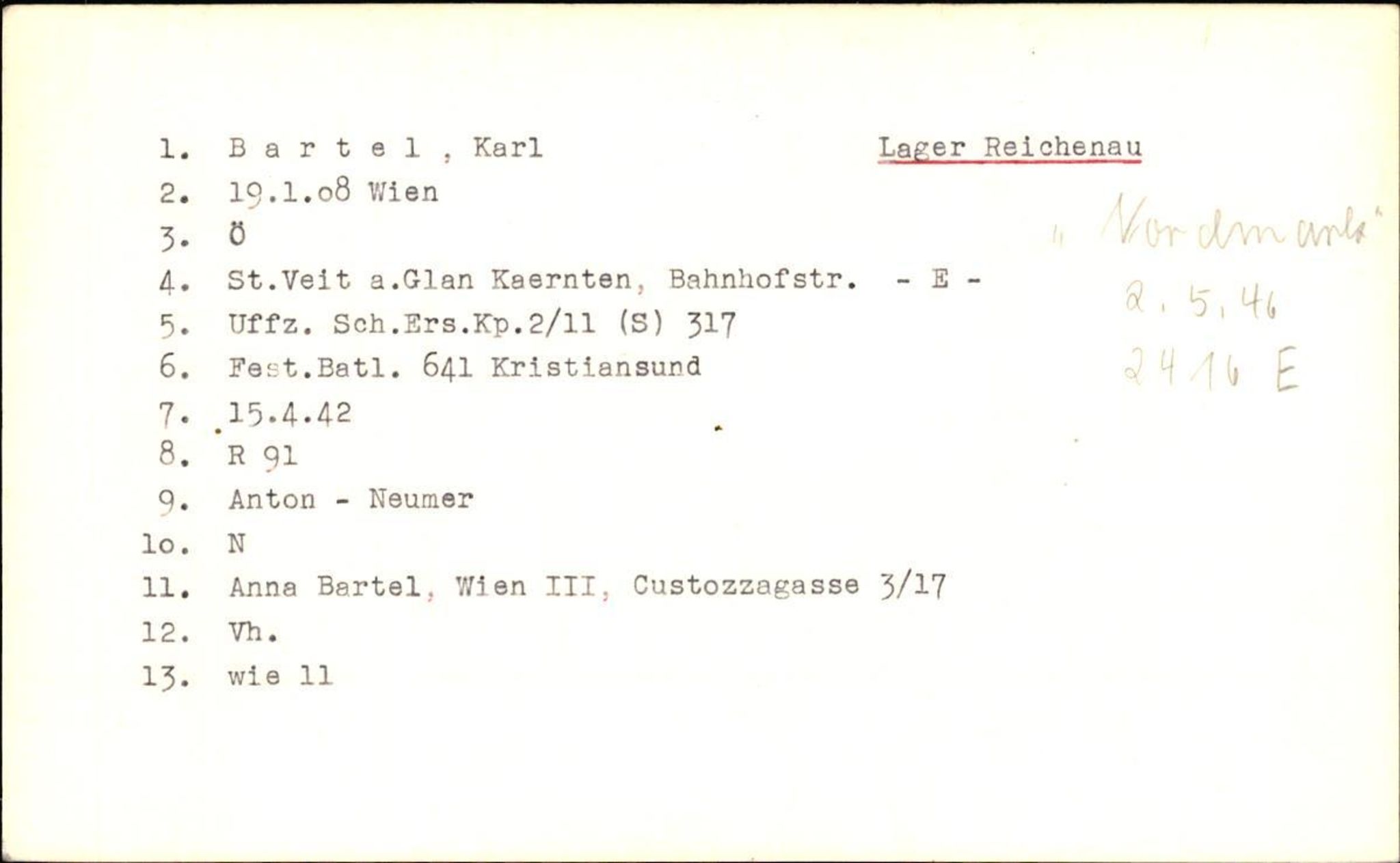 Hjemsendte tyskere , AV/RA-RAFA-6487/D/Db/L0007: Bartak-Borchhardt, 1945-1947, p. 4