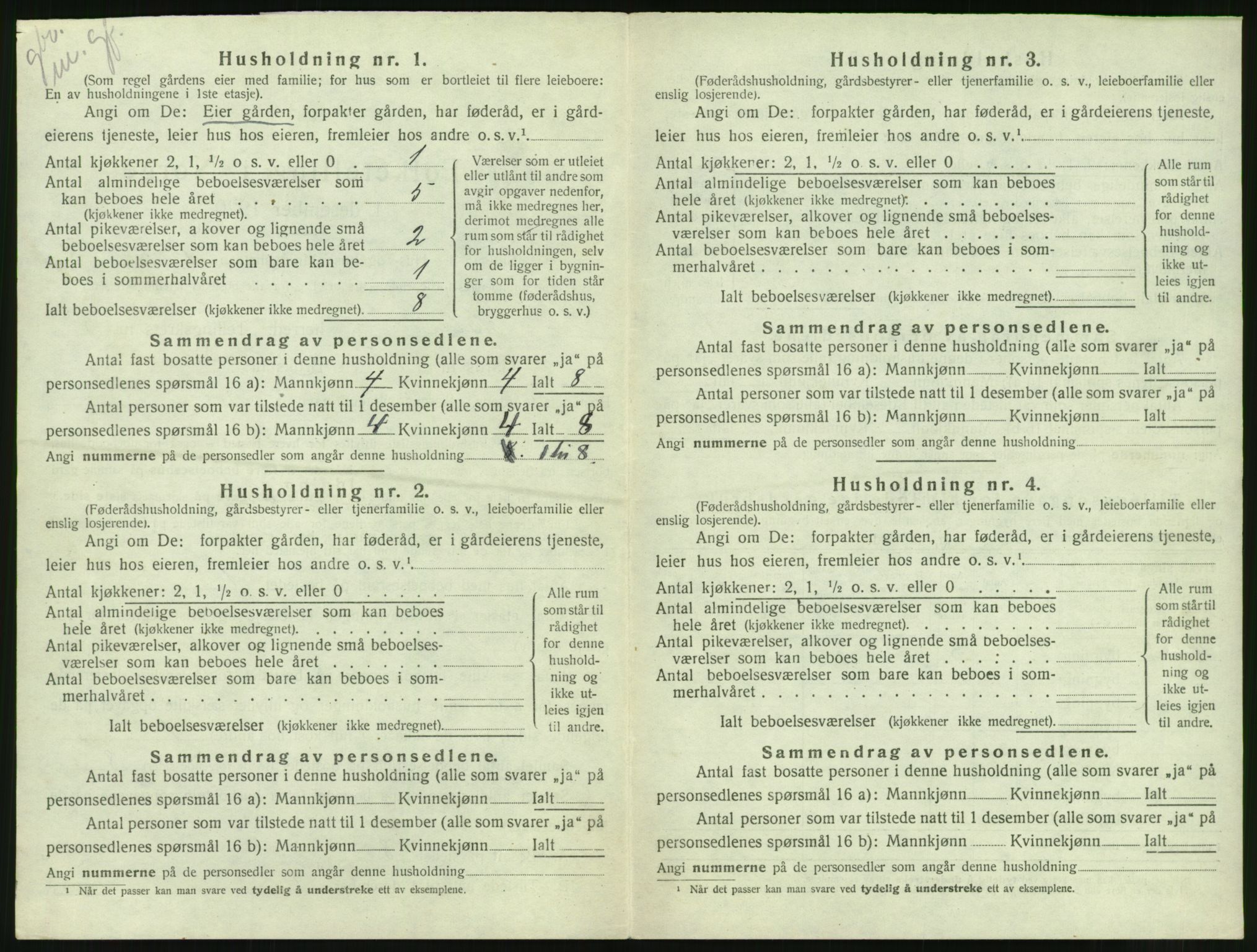 SAT, 1920 census for Halsa, 1920, p. 291