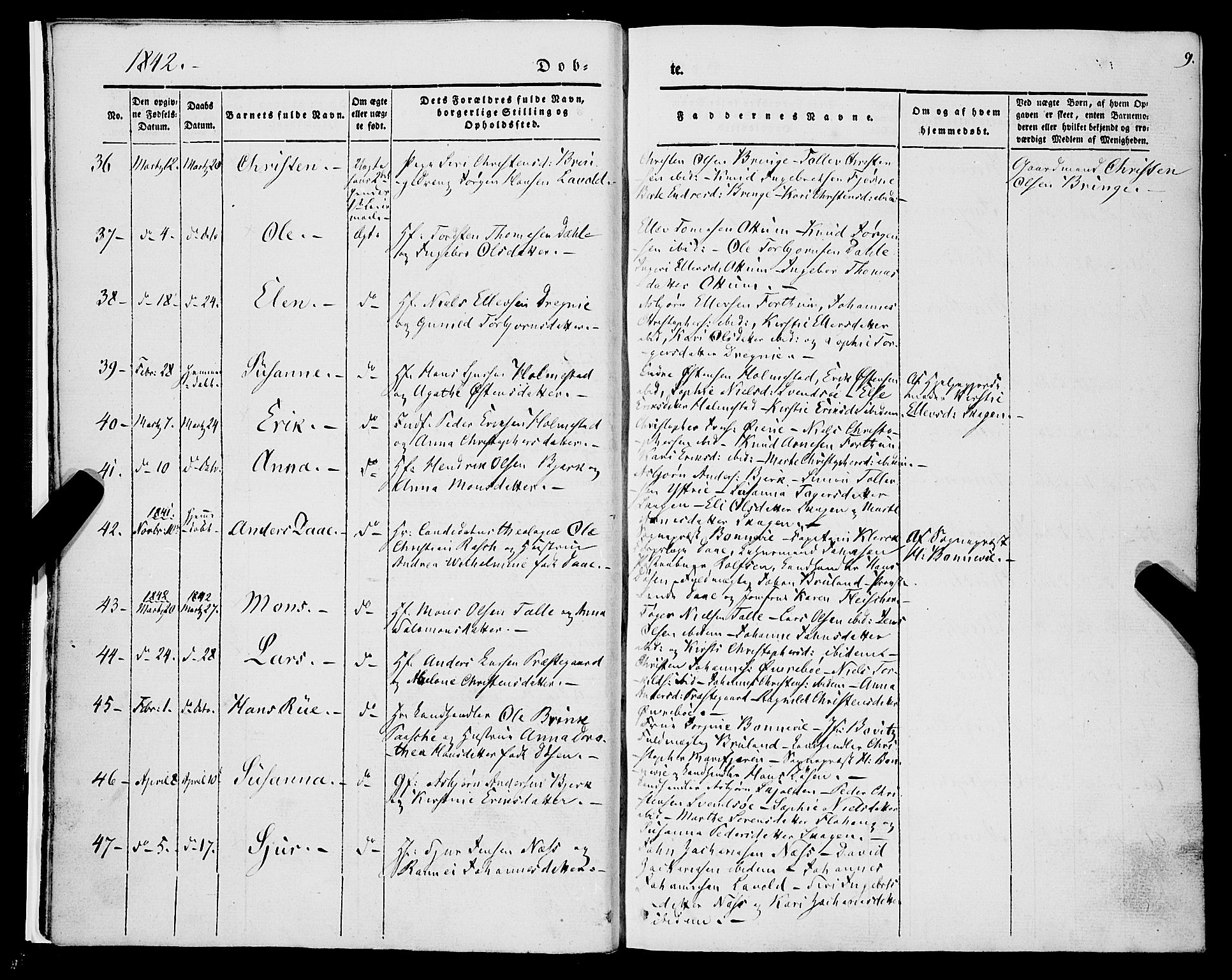 Luster sokneprestembete, AV/SAB-A-81101/H/Haa/Haaa/L0006: Parish register (official) no. A 6, 1840-1848, p. 9