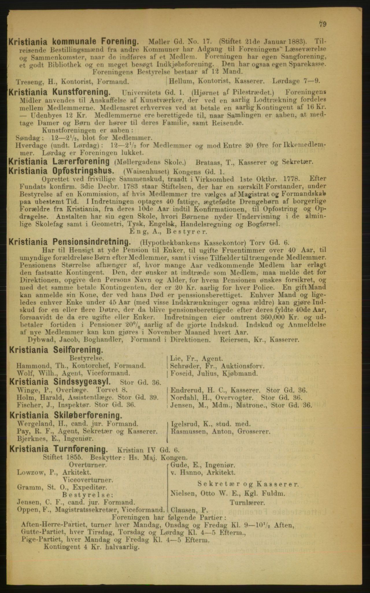 Kristiania/Oslo adressebok, PUBL/-, 1889, p. 79