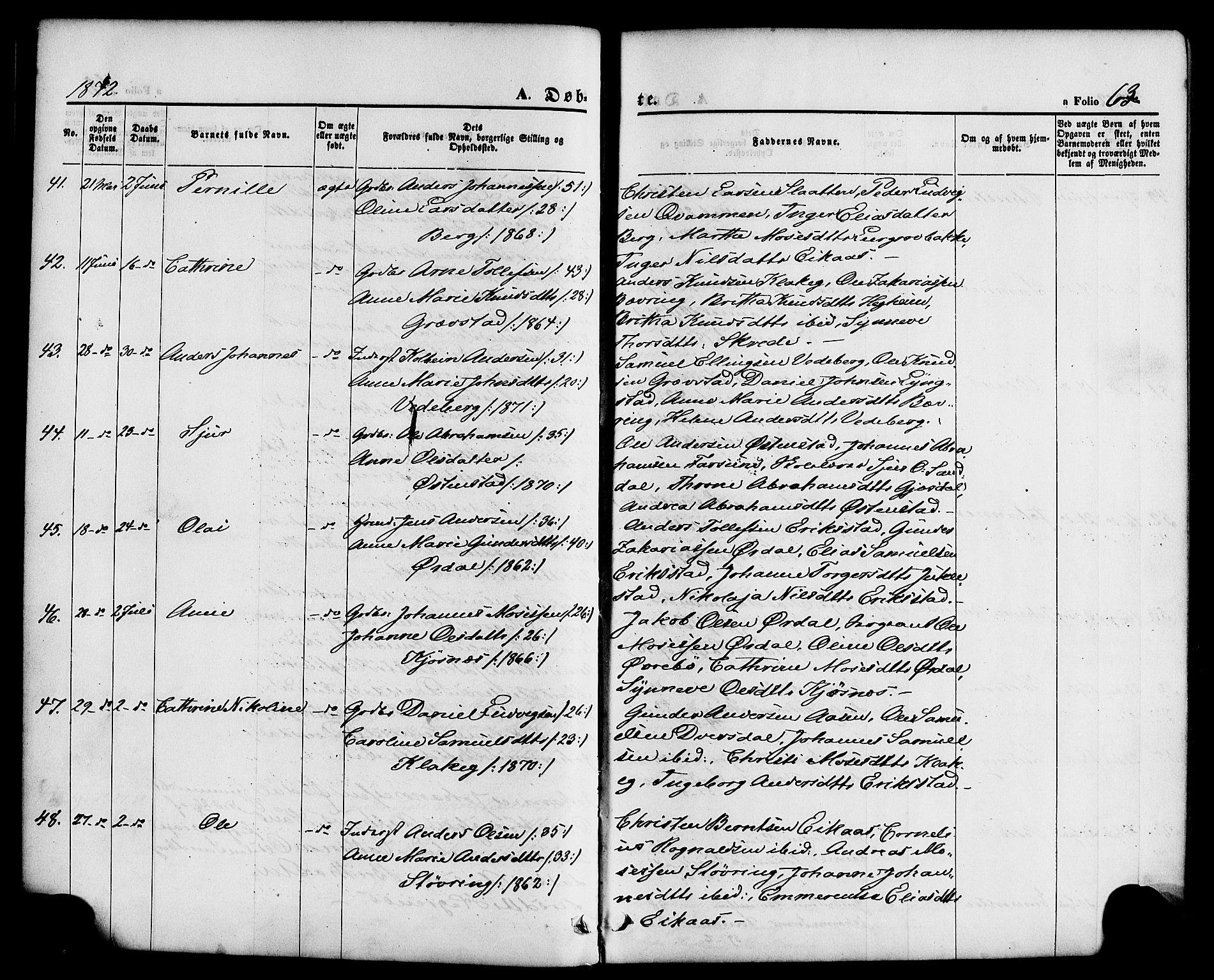 Jølster sokneprestembete, AV/SAB-A-80701/H/Haa/Haaa/L0011: Parish register (official) no. A 11, 1866-1881, p. 63